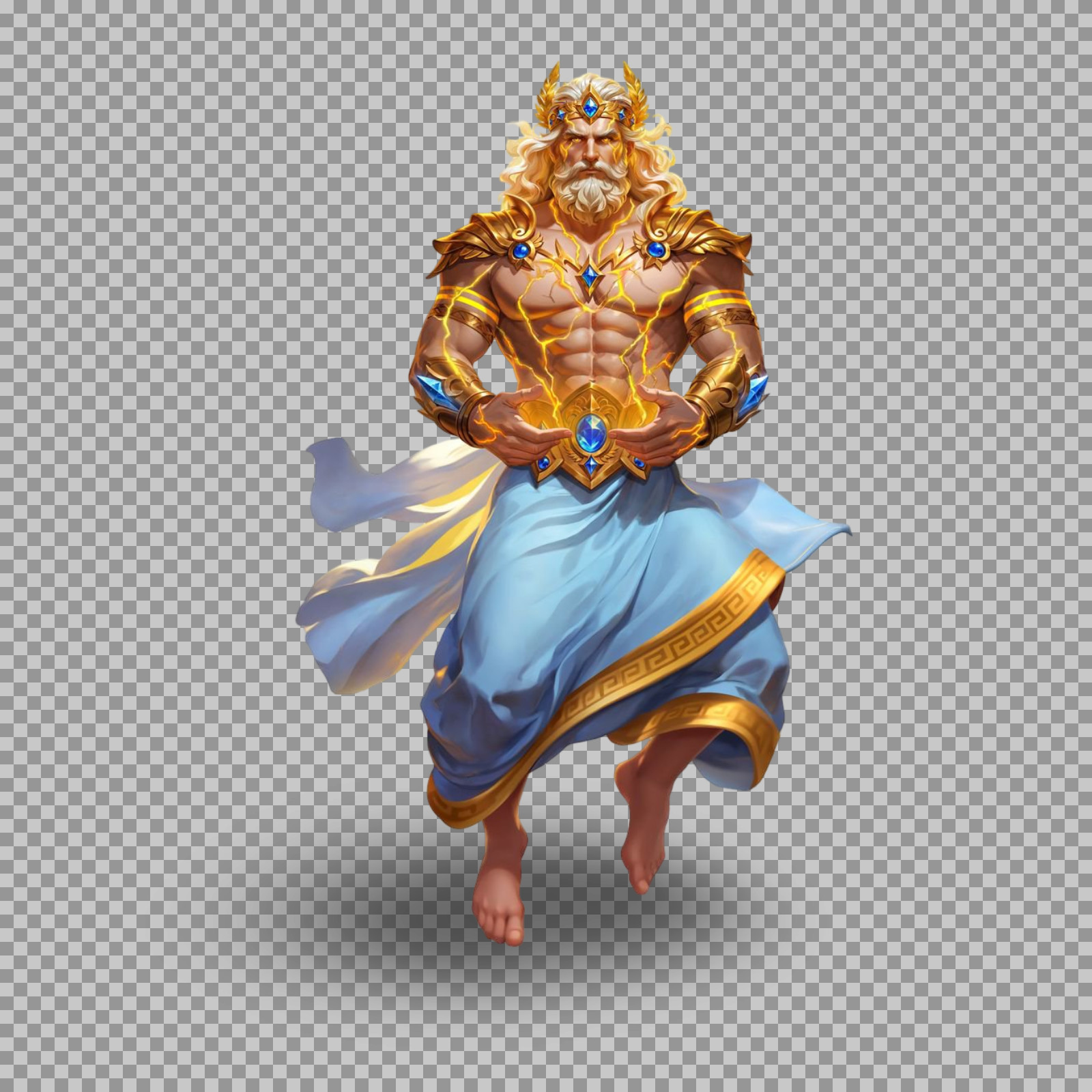 Majestic Zeus Illustration | God of Lightning PNG Image...