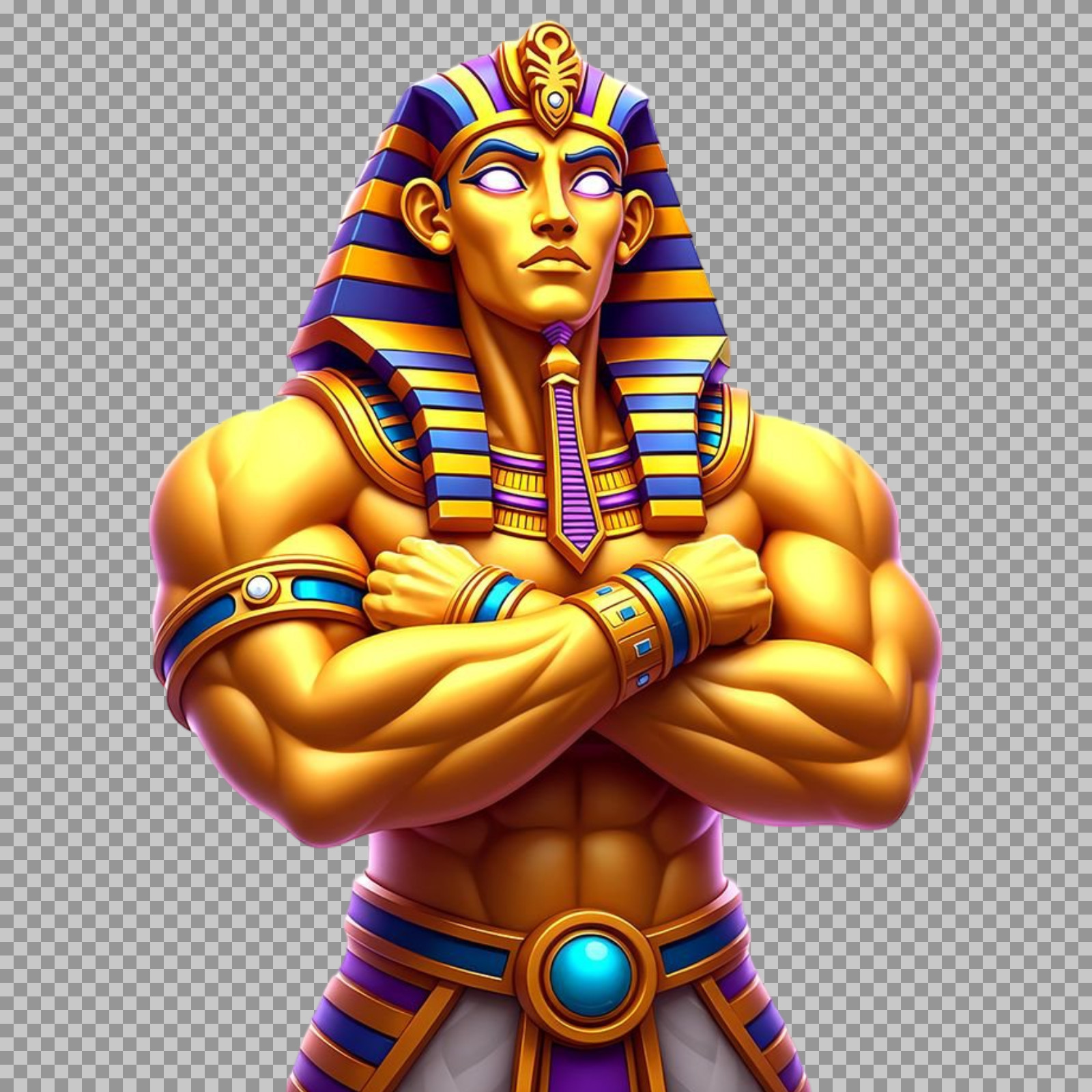 Golden Egyptian Pharaoh God PNG Illustration...