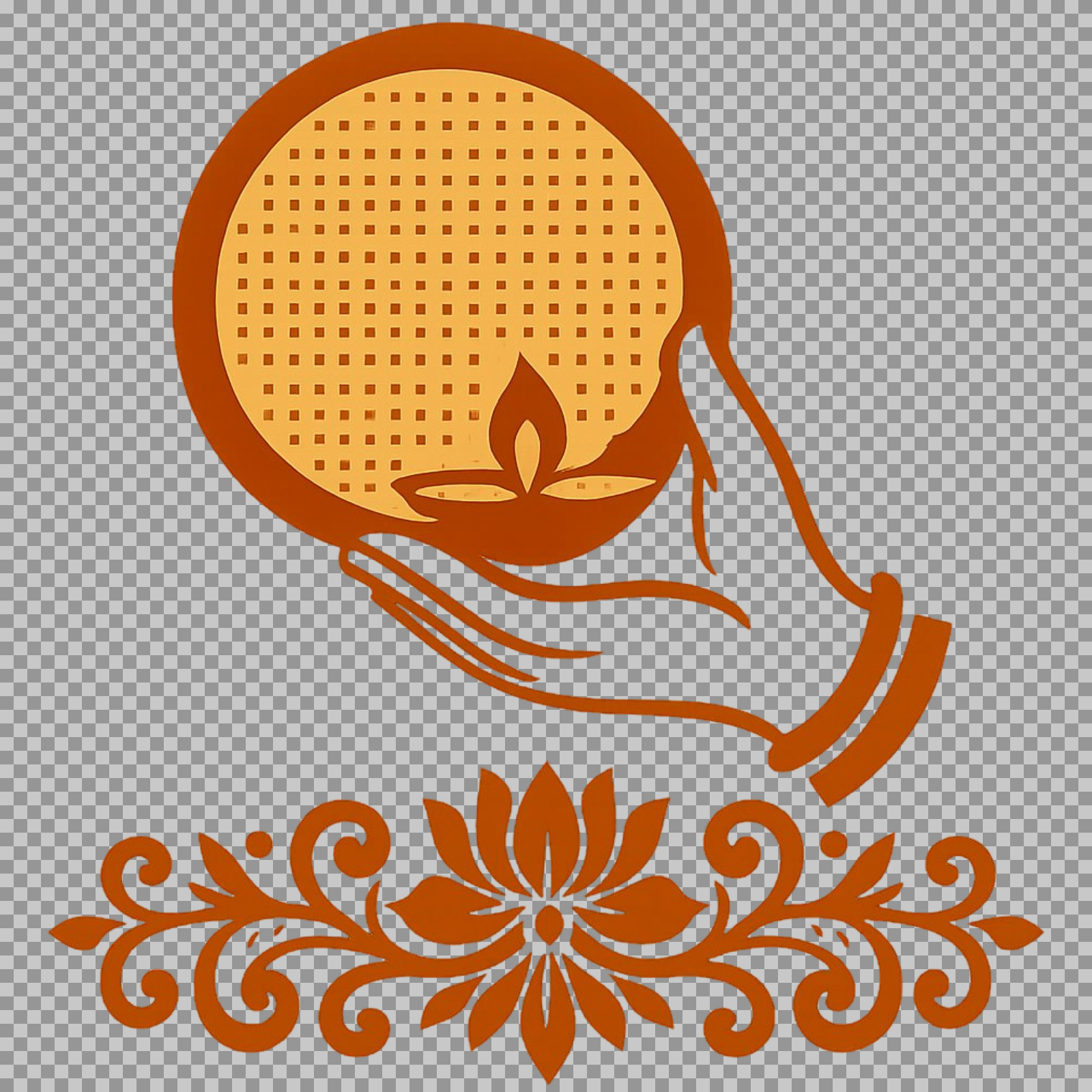 Stylized Karwa Chauth Ritual Icon | PNG Download