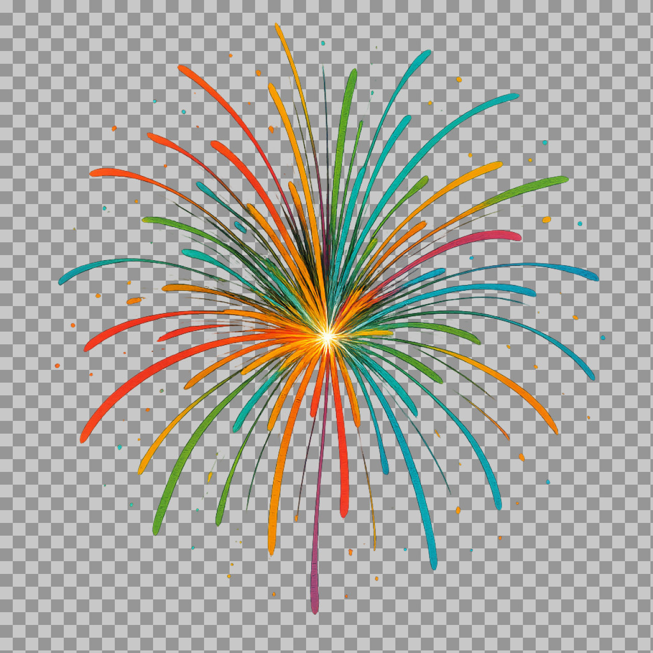 Vibrant Rainbow Firework Illustration | Free Celebration Graphic...