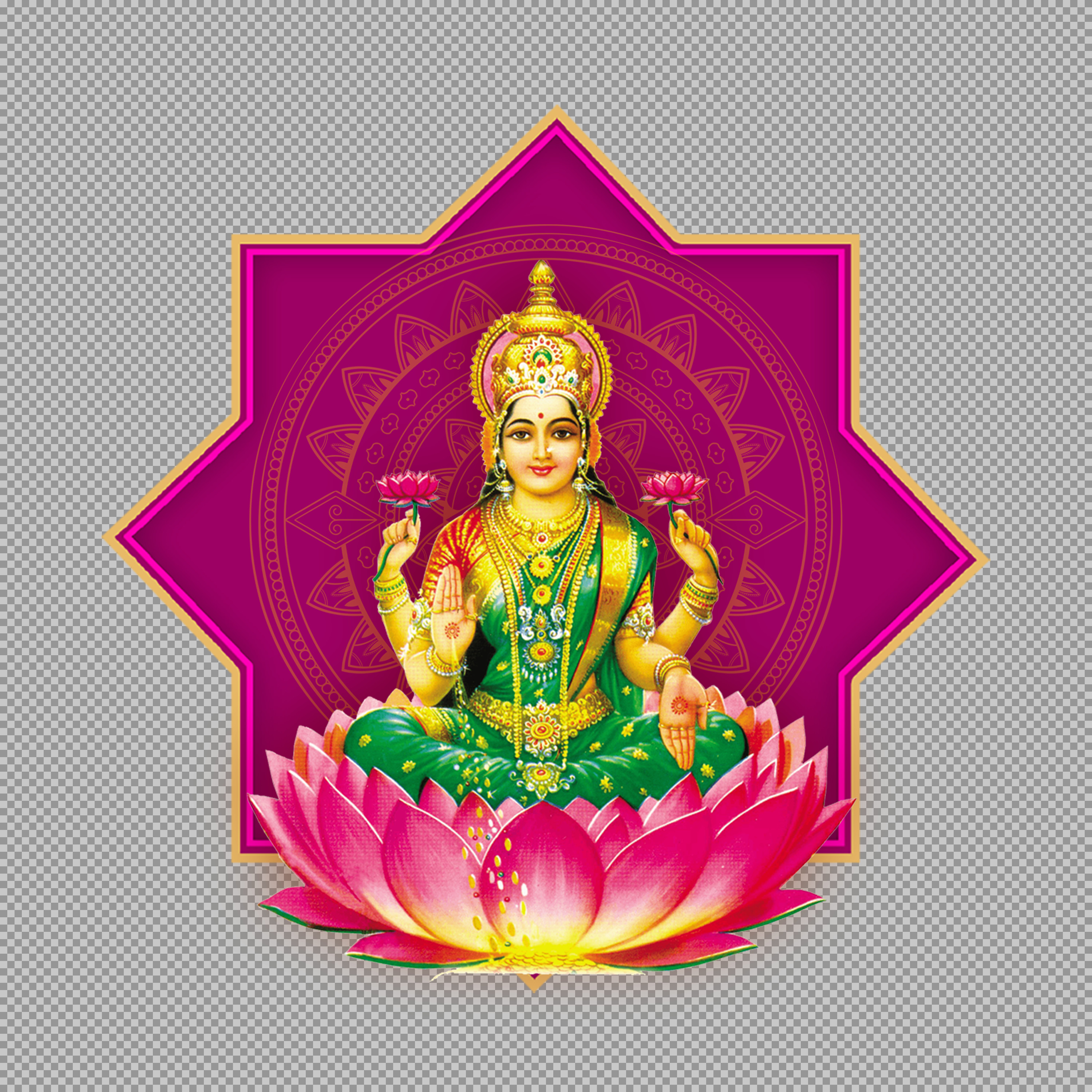 Goddess Lakshmi PNG Image | Free HD Download for Diwali Puja
