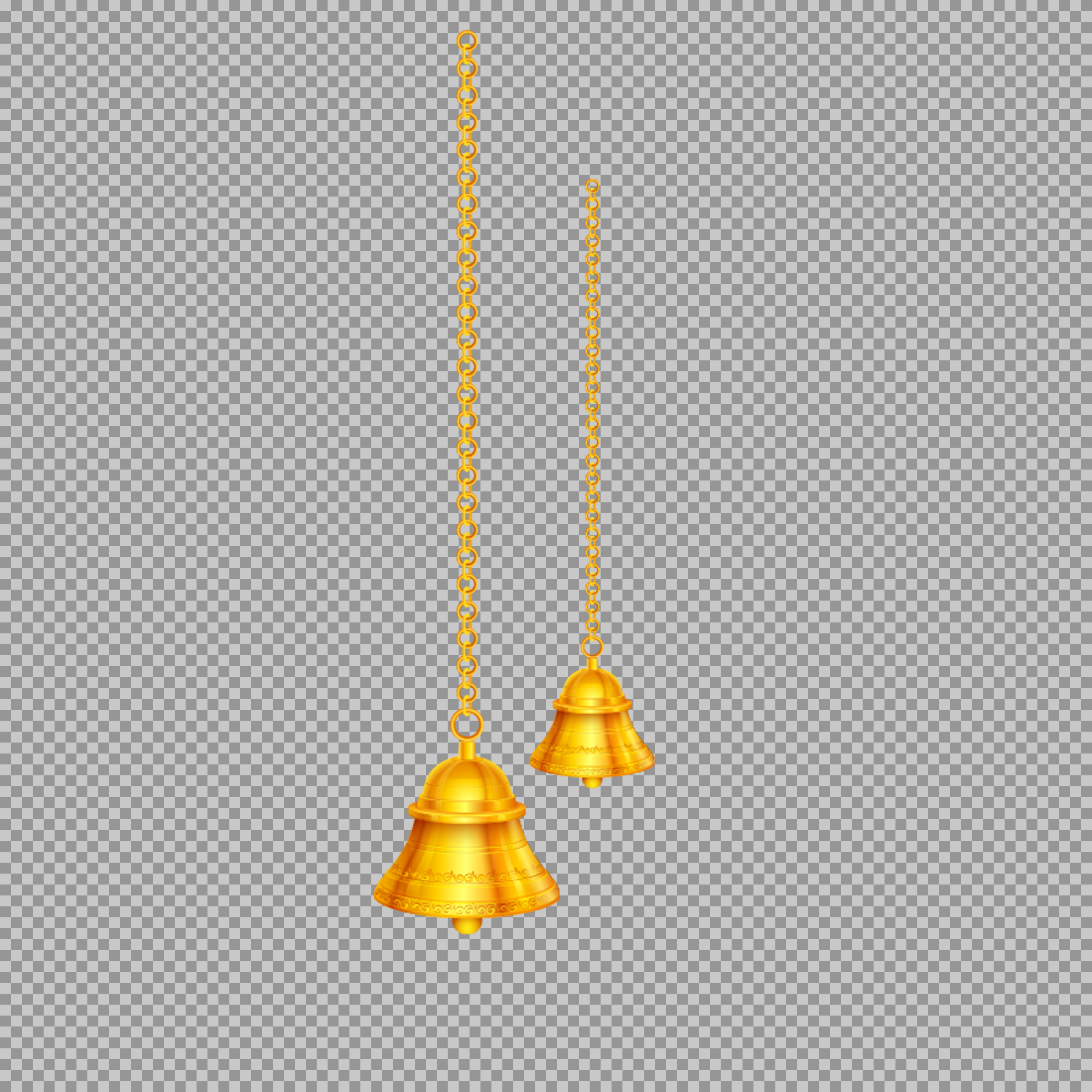 Golden Hanging Bells PNG | Free Festive Decoration Download