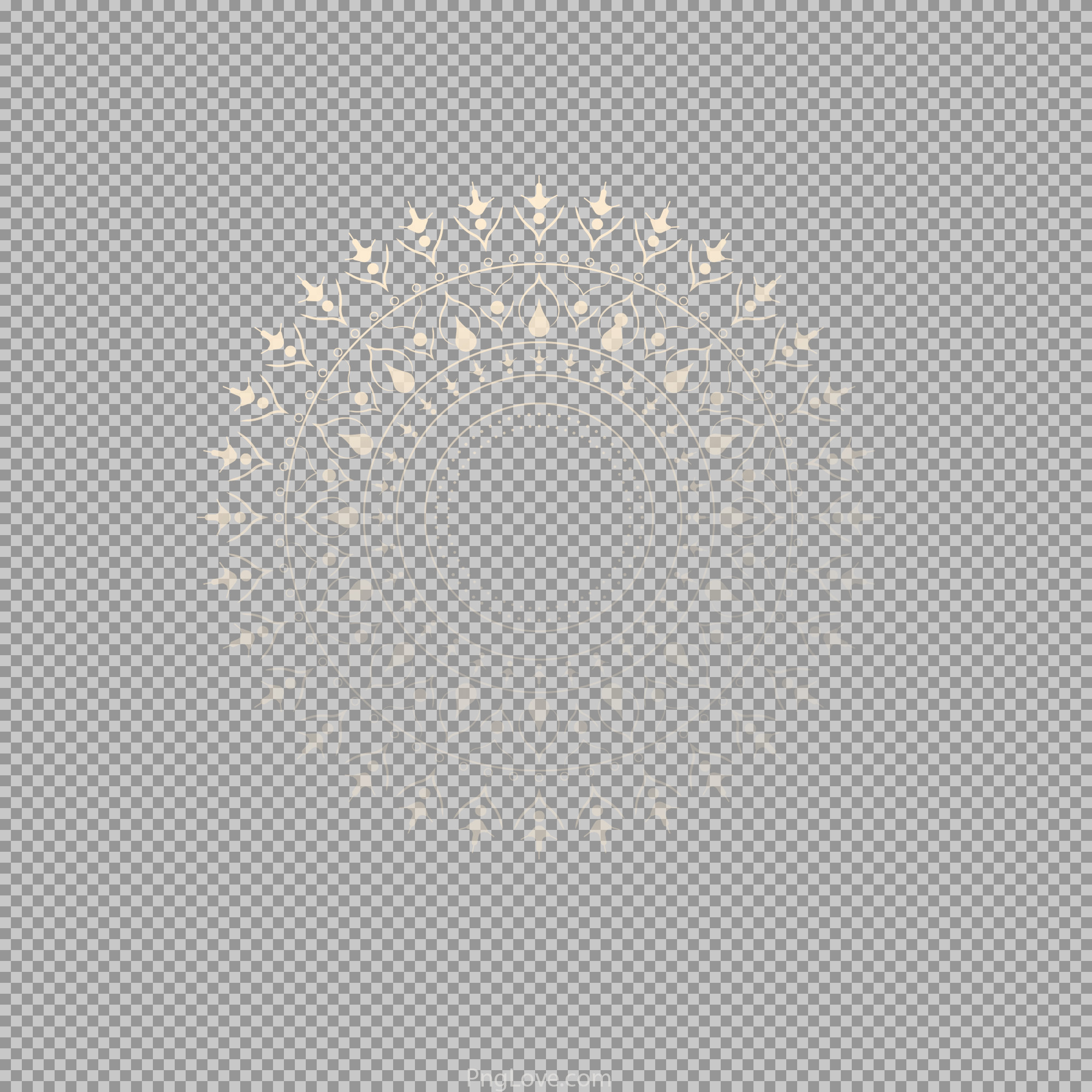 Elegant Gold Mandala PNG | Free Circular Frame Design