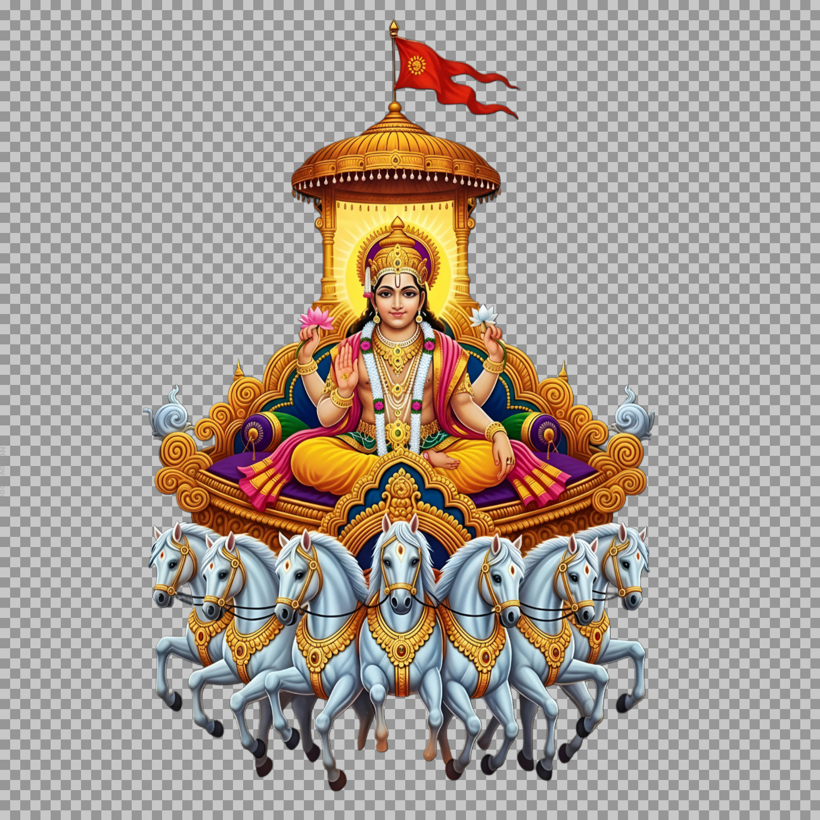 Surya Dev Image for Chhath Puja | Sun God on Chariot PNG