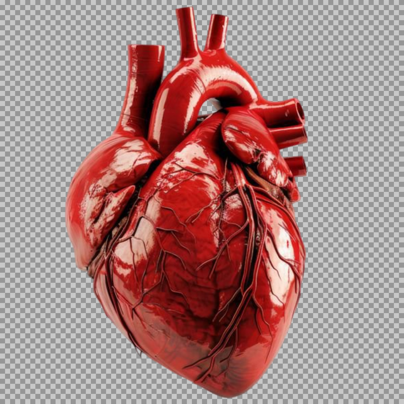 Glossy Anatomical Heart PNG | Realistic 3D Model...