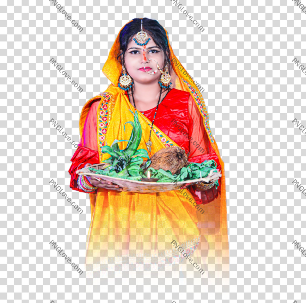 Free Chhath Puja Woman PNG | Traditional Vrati Image...