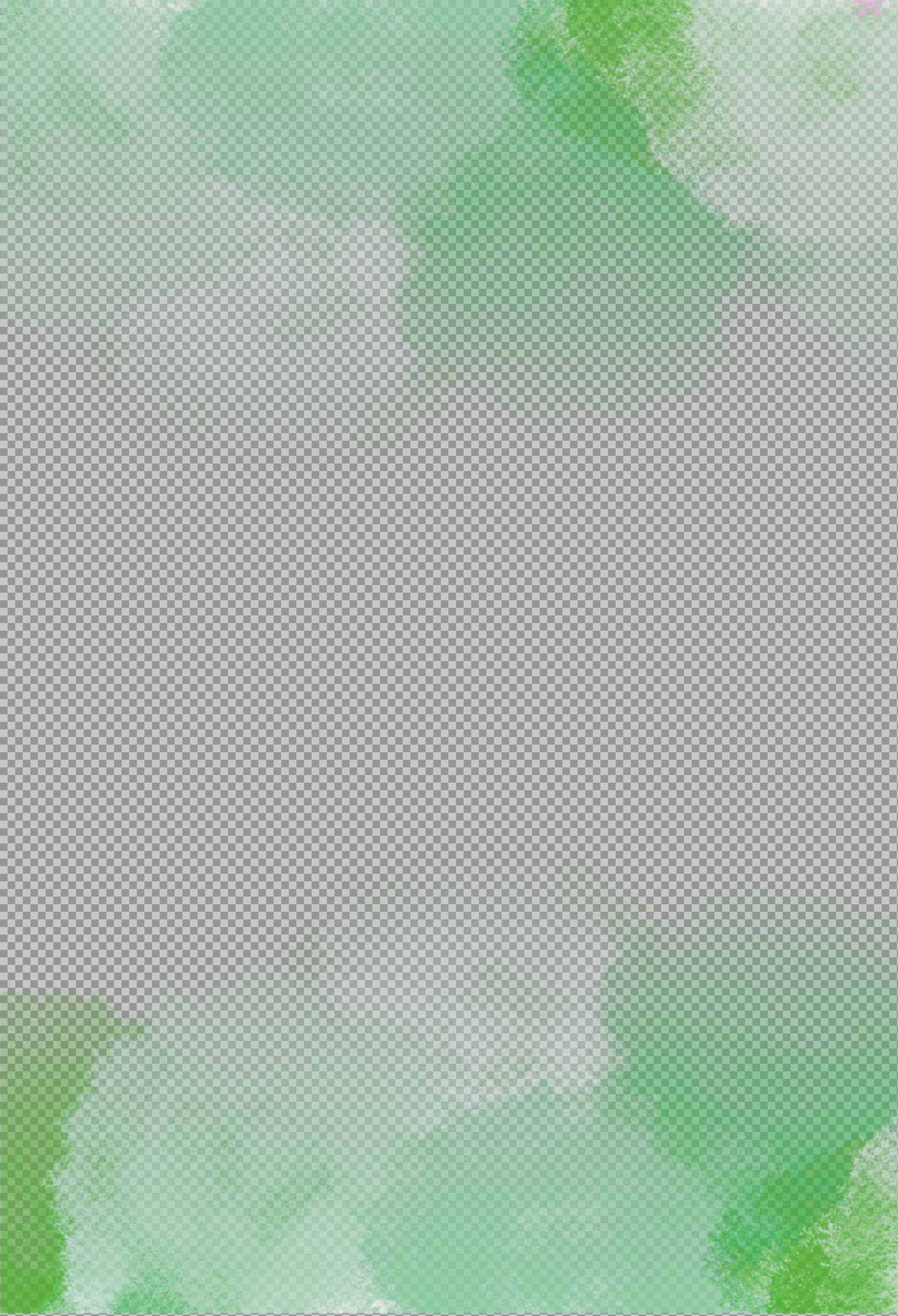 Abstract Green Watercolor Frame | Transparent PNG Background