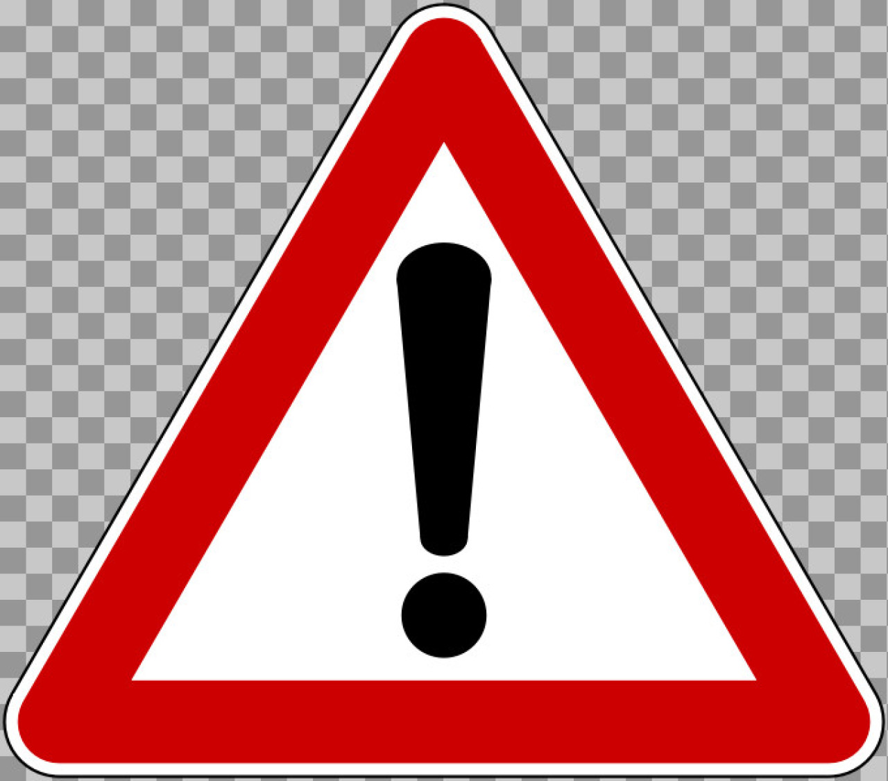 Free Warning Sign PNG | Red Triangle Hazard Symbol