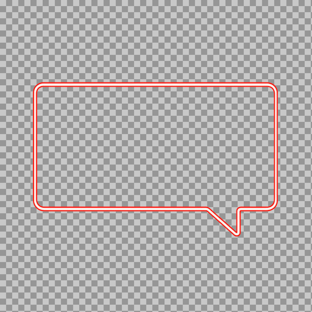 Neon Red Speech Bubble PNG | Glowing Chat & Comment Icon