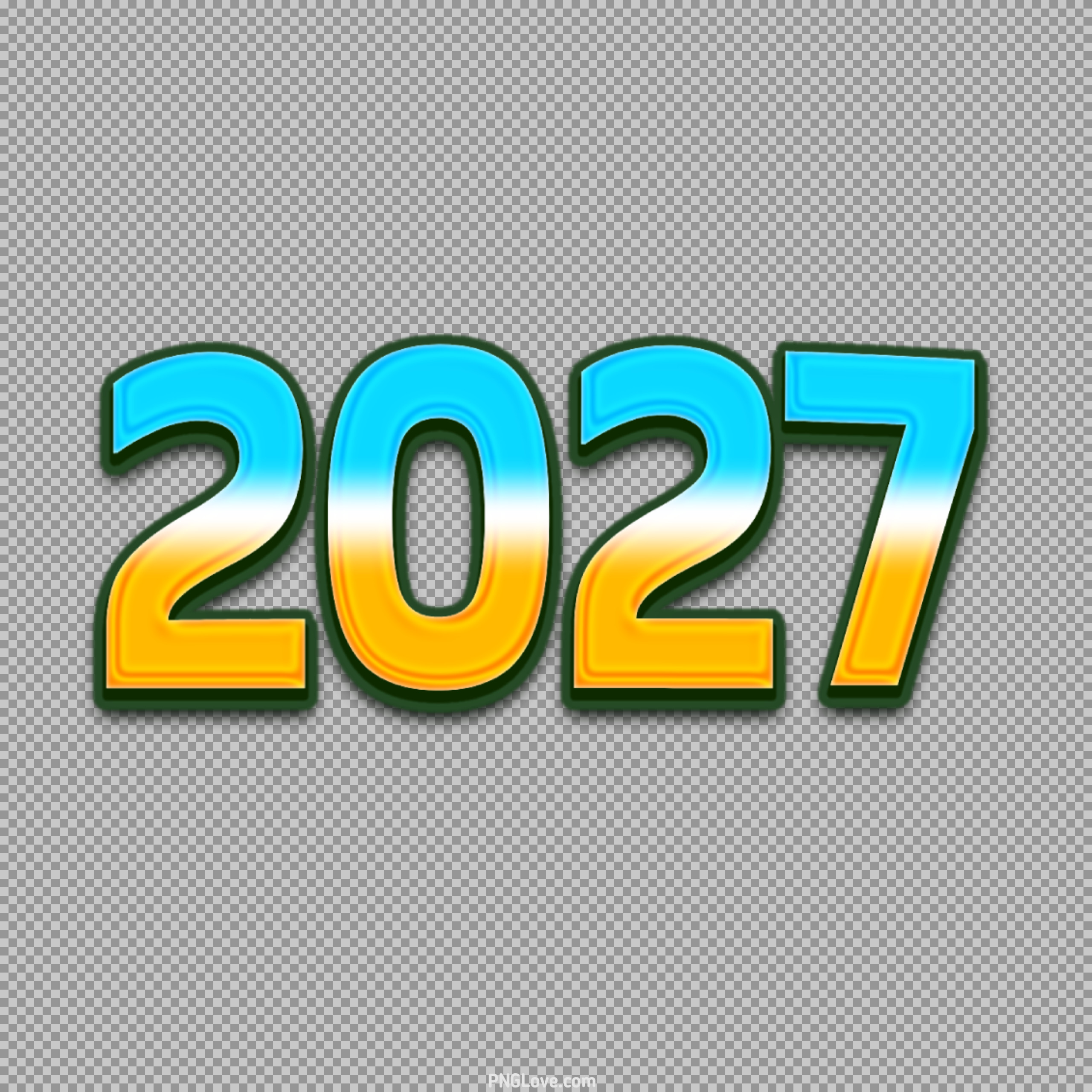 Free 2027 PNG Text Graphic | Colorful 3D Year Design...