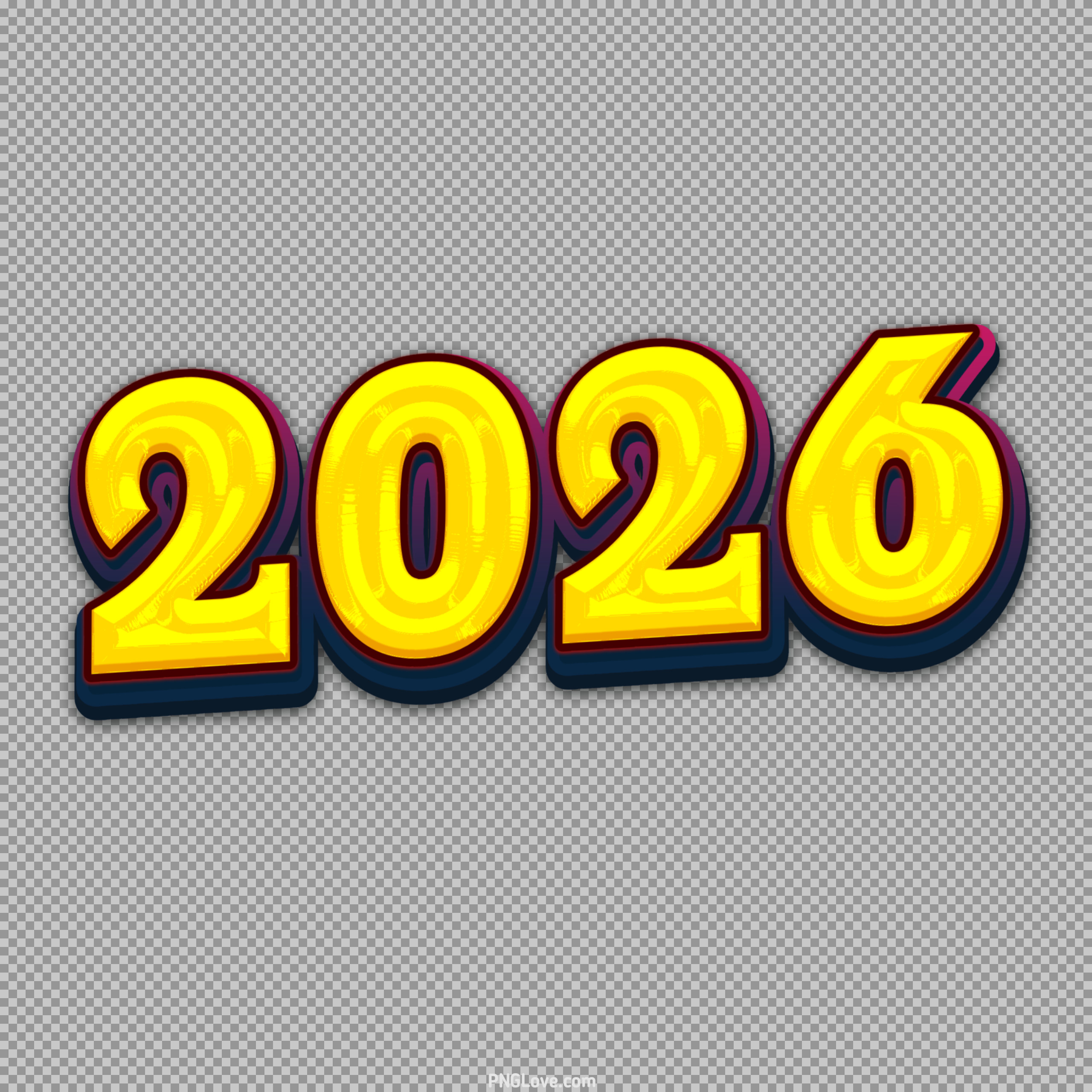 Free 2026 PNG | Bold 3D Yellow Text Graphic...