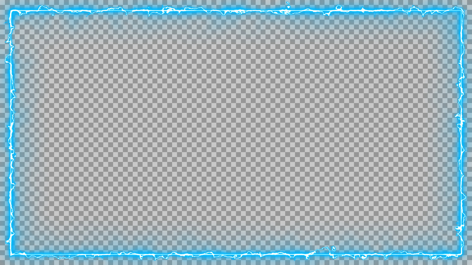 Free Icy Blue Frame PNG | Electric Grunge Border for Thumbnails