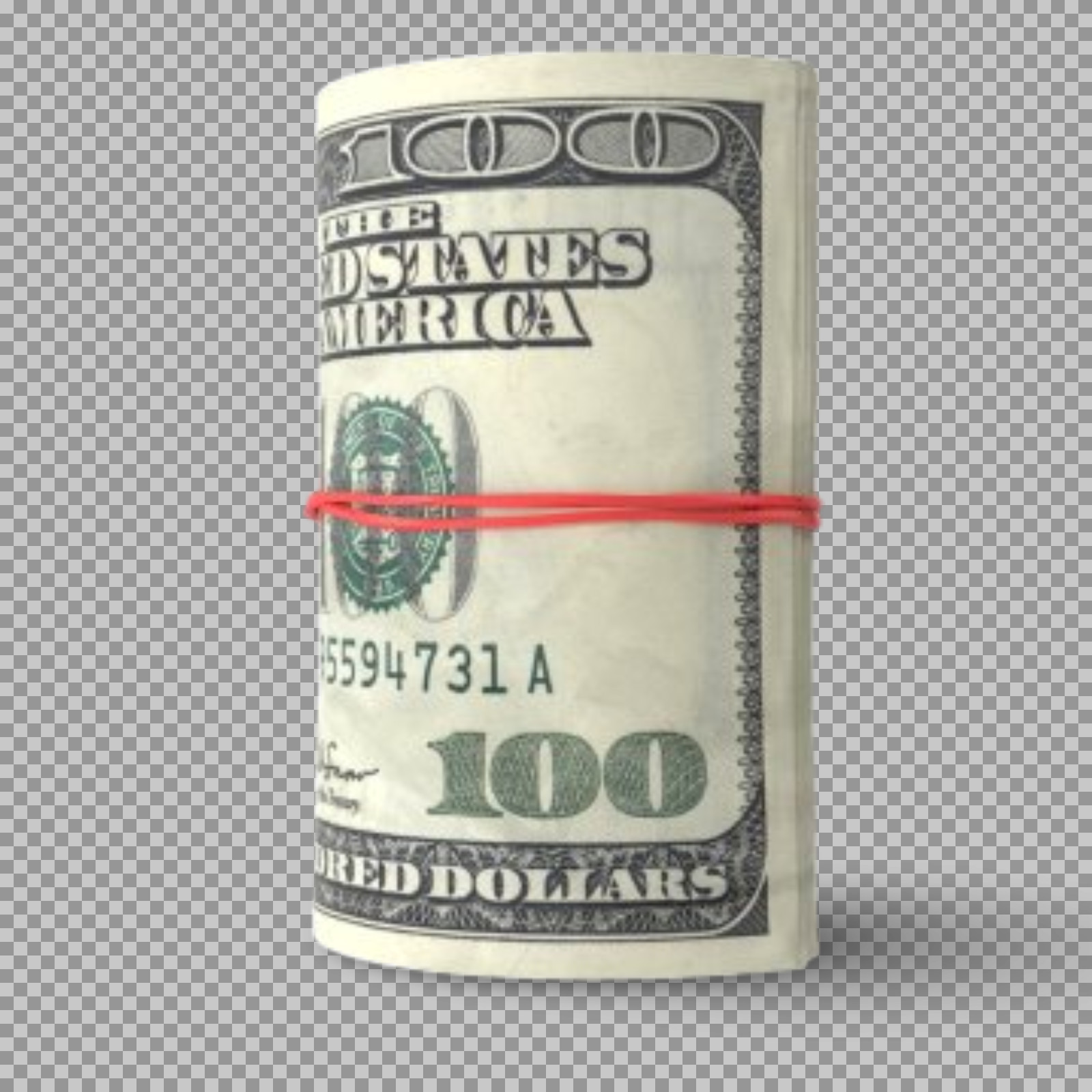 Roll of Hundred-Dollar Bills Image | Transparent Background Cash