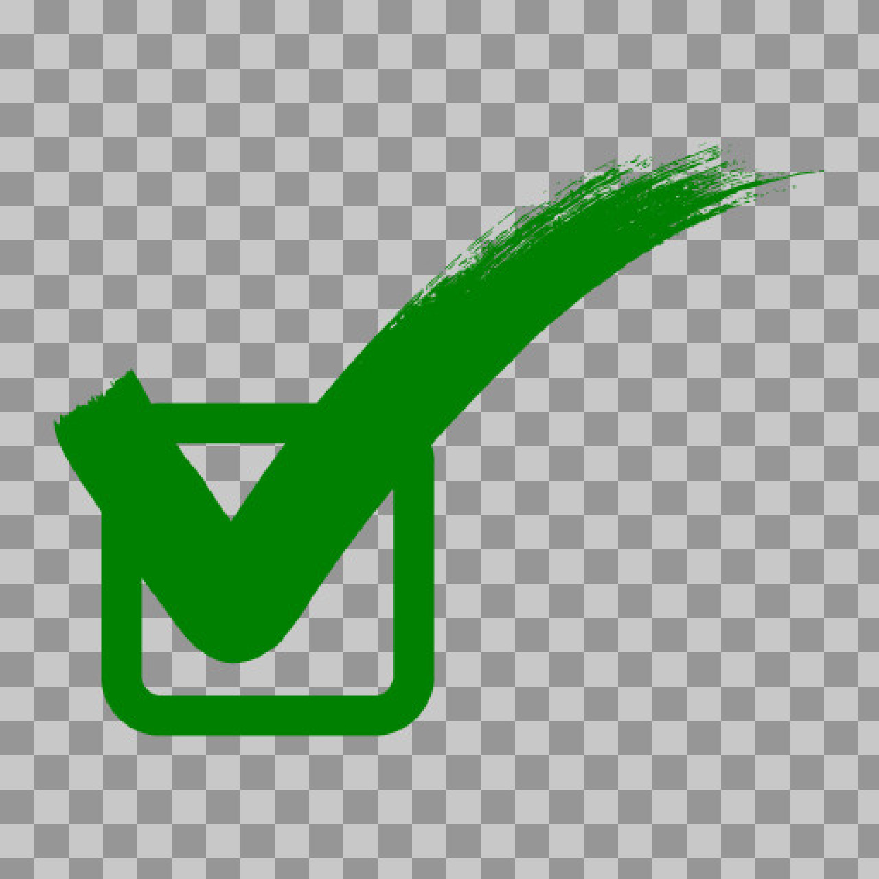 Brush Stroke Checkmark Icon | Green & Stylized