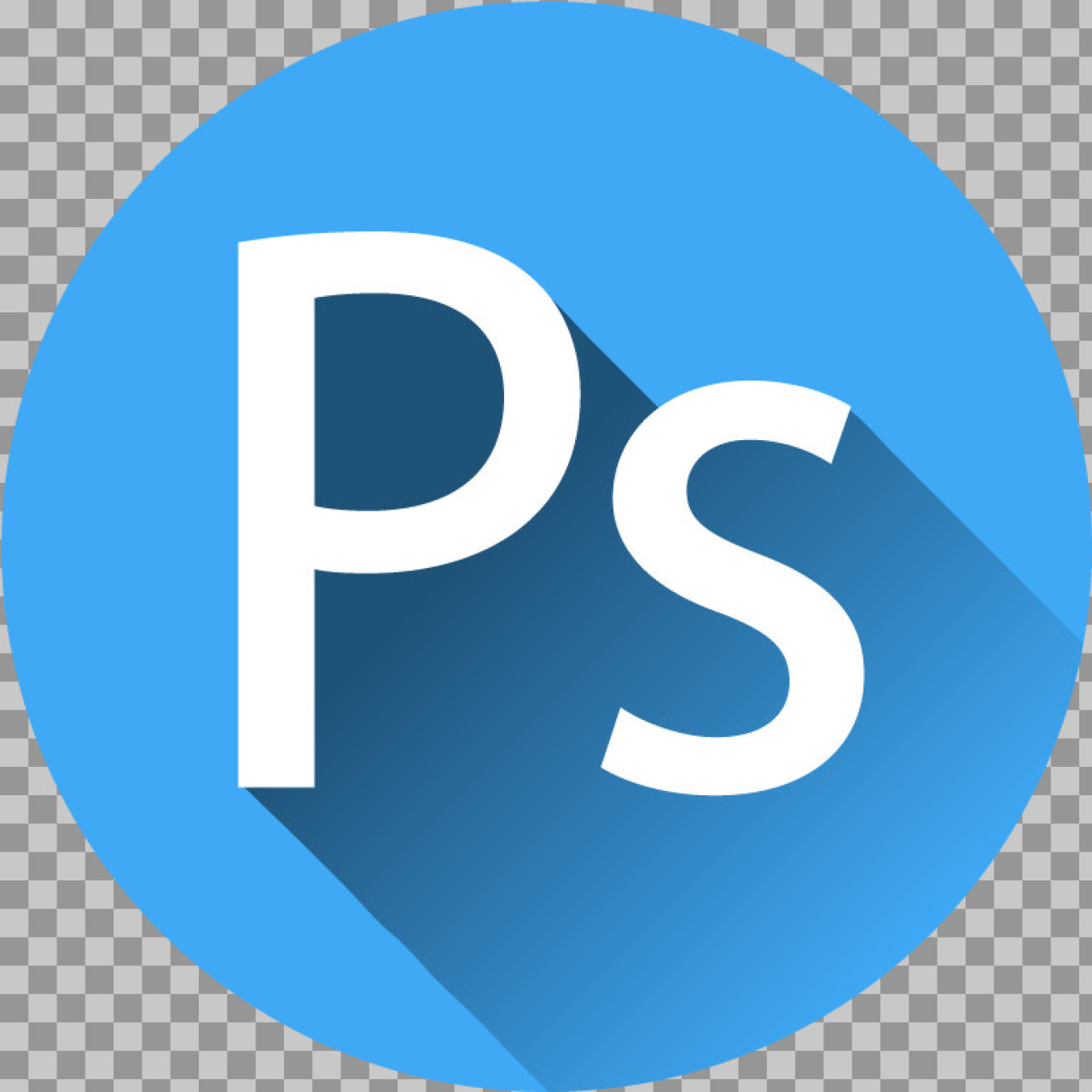 Flat Design Photoshop Icon | Ps Logo with Long Shadow