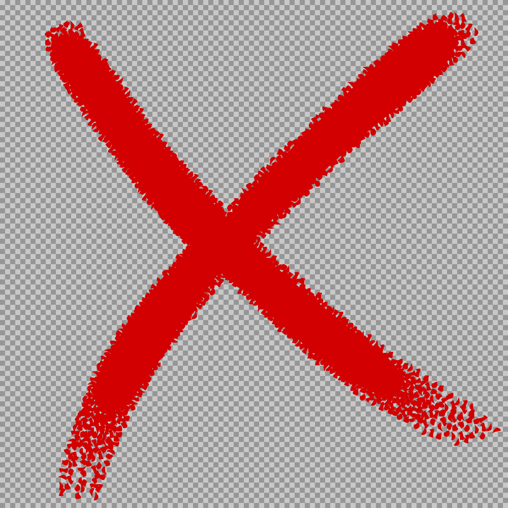 Hand-Drawn Red X Mark PNG | Cancel Icon