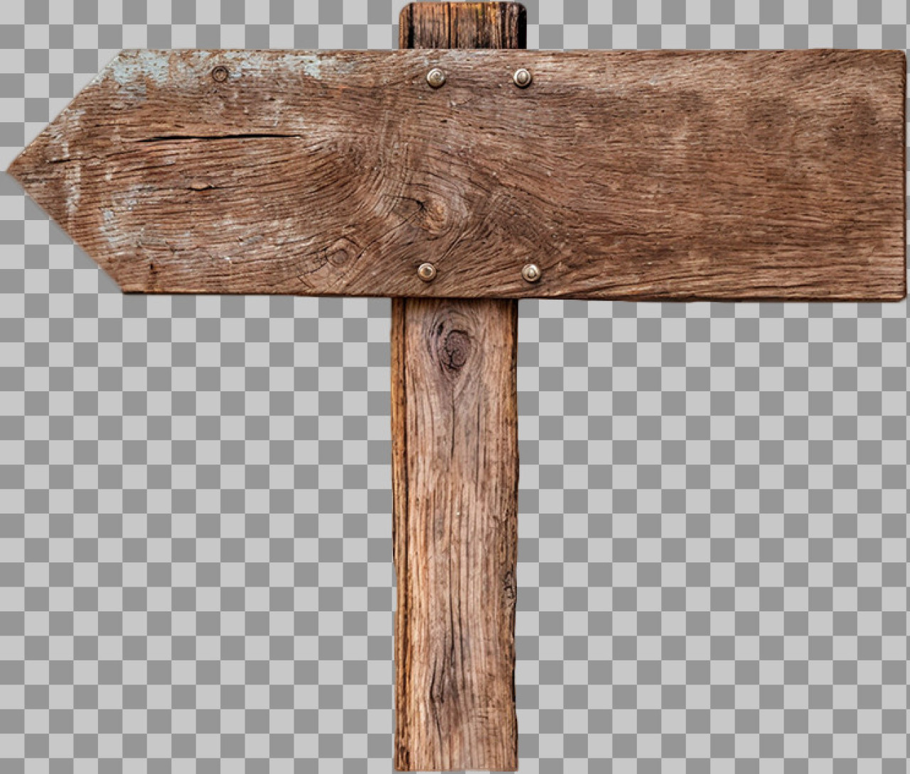 Rustic Wooden Arrow Sign PNG | Blank Transparent Signpost