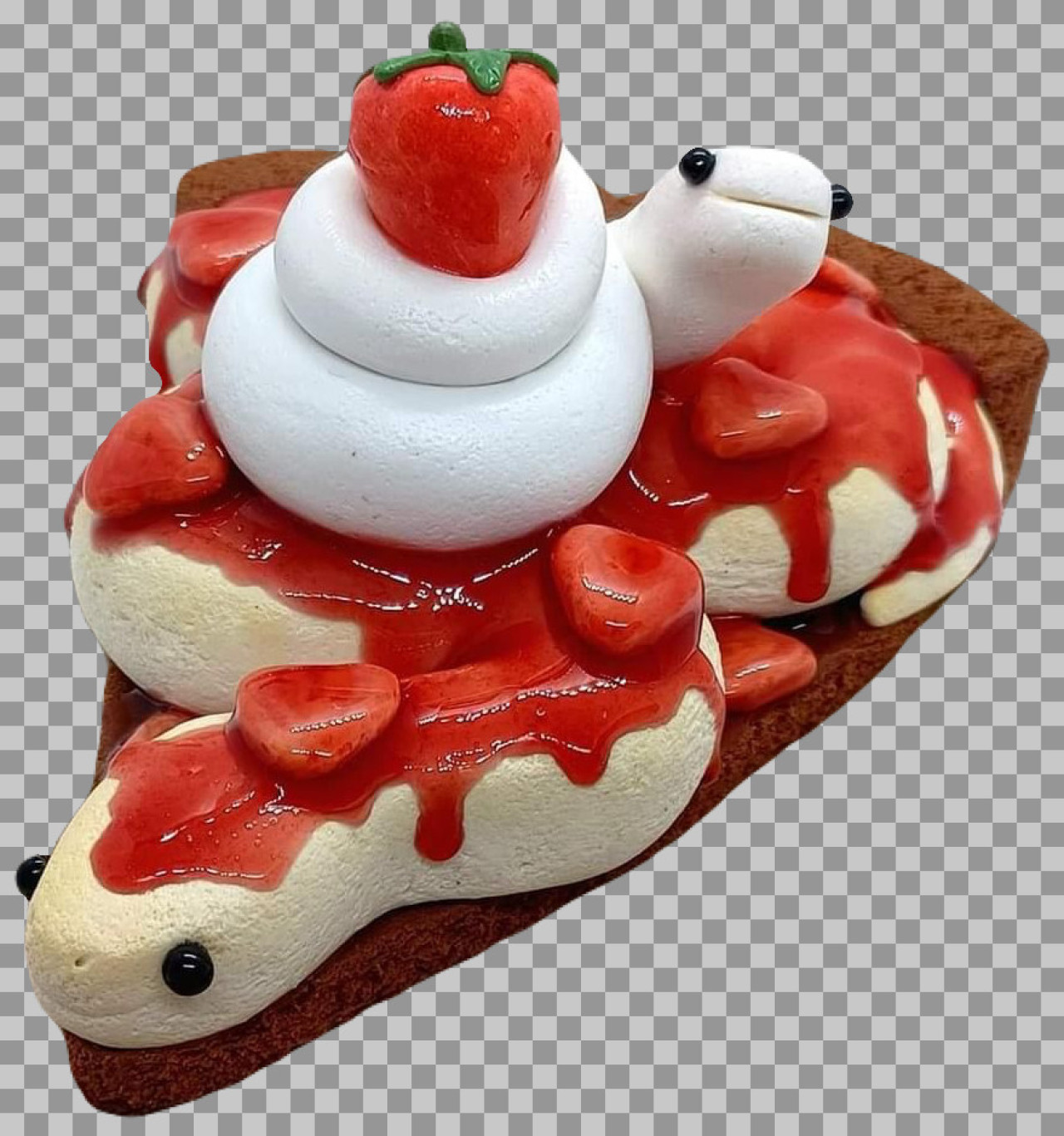 Cute Strawberry Snake Pie Sculpture | Whimsical Food Art...