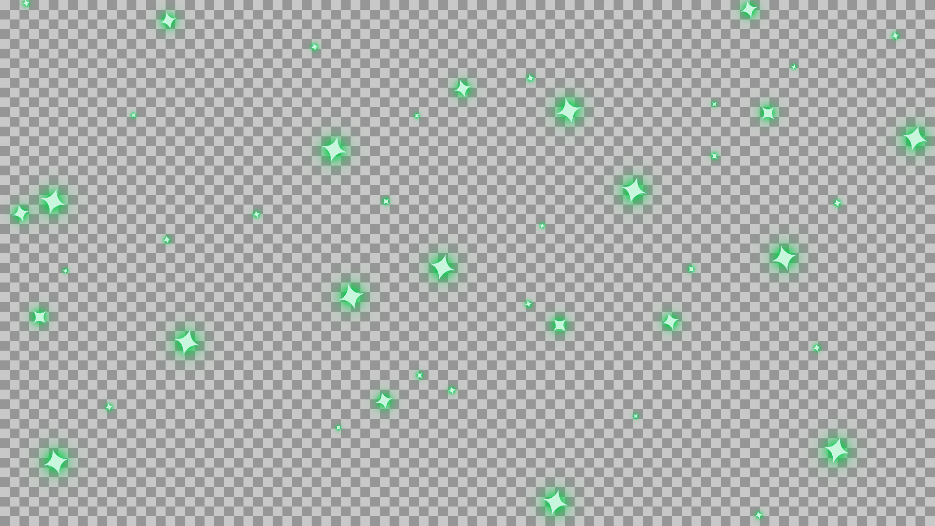 Green Background with Stars PNG | Minimalist Transparent Sparkle Design