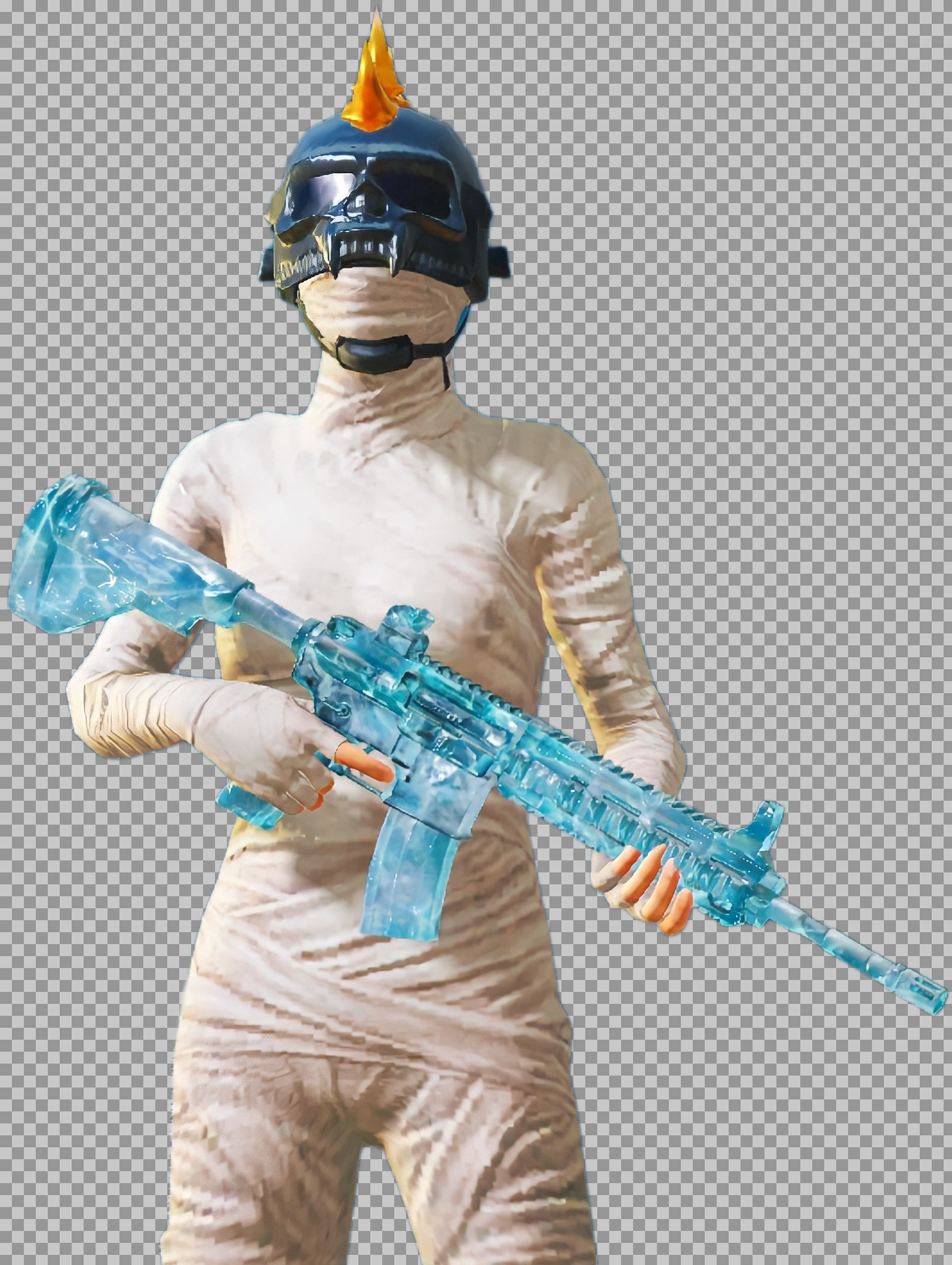 Mummy with Ice Rifle PNG | Game Character