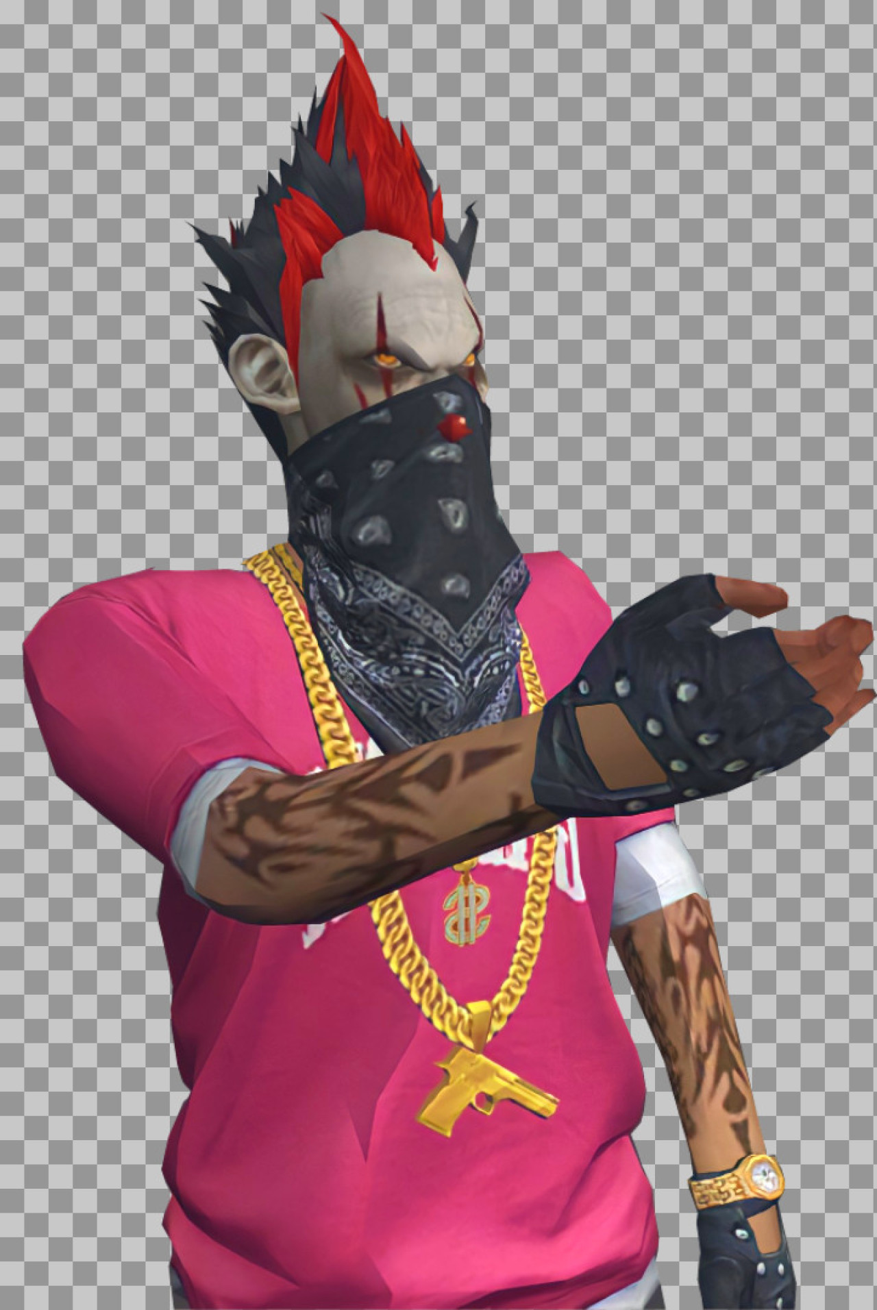 Punk Clown Gangster Character PNG | Free Transparent Gaming Asset