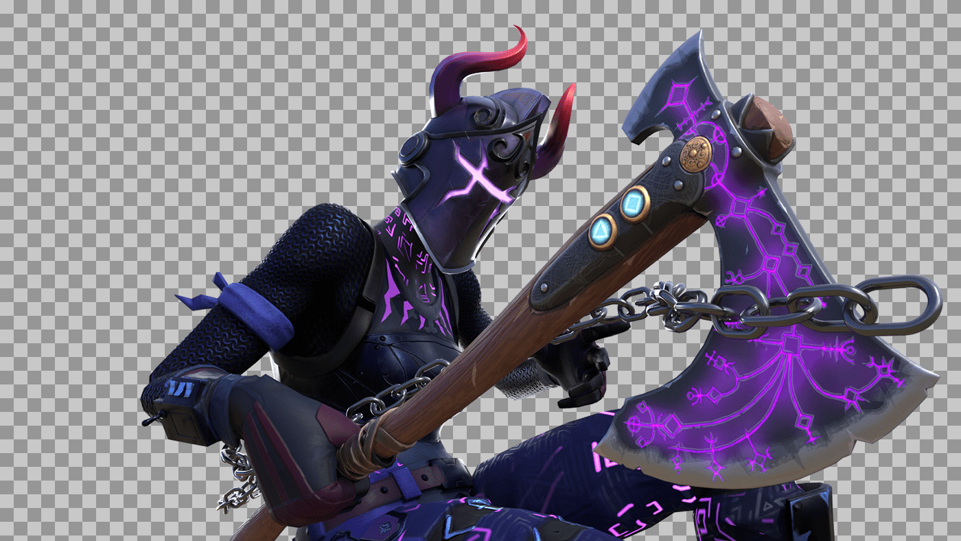 Dark Viking Knight PNG | Fantasy Warrior with Runic Axe