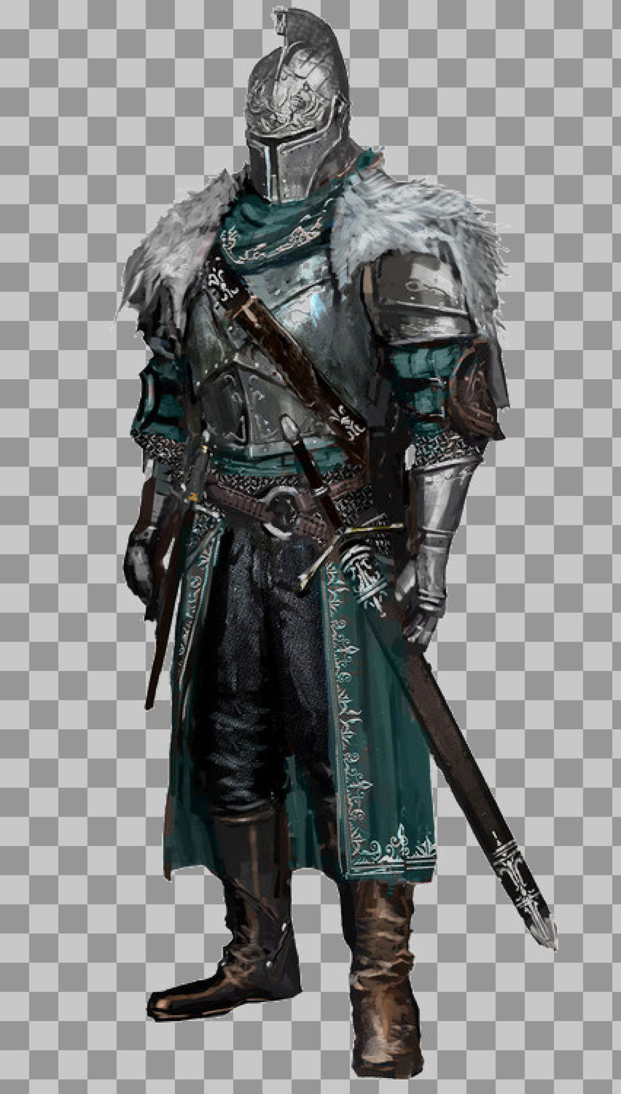 Fantasy Knight Armor PNG - High-Resolution Medieval Warrior Render