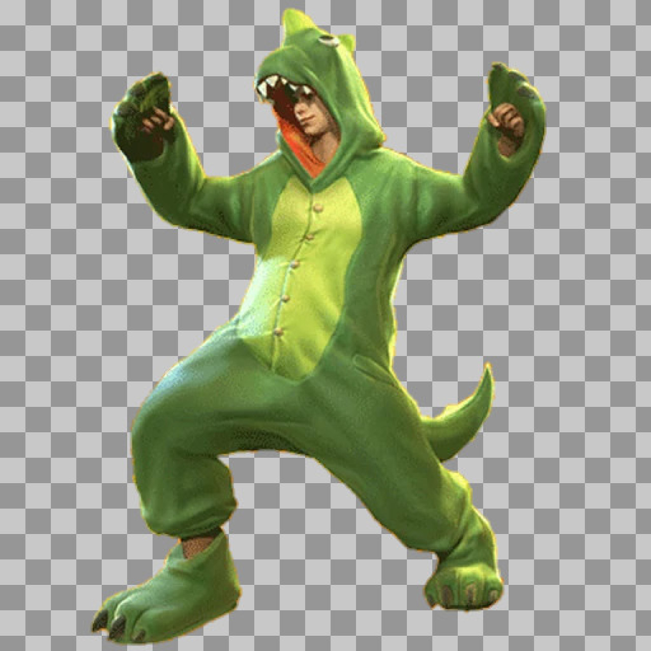 Free Fire Green Dino Bundle PNG | Transparent Game Character