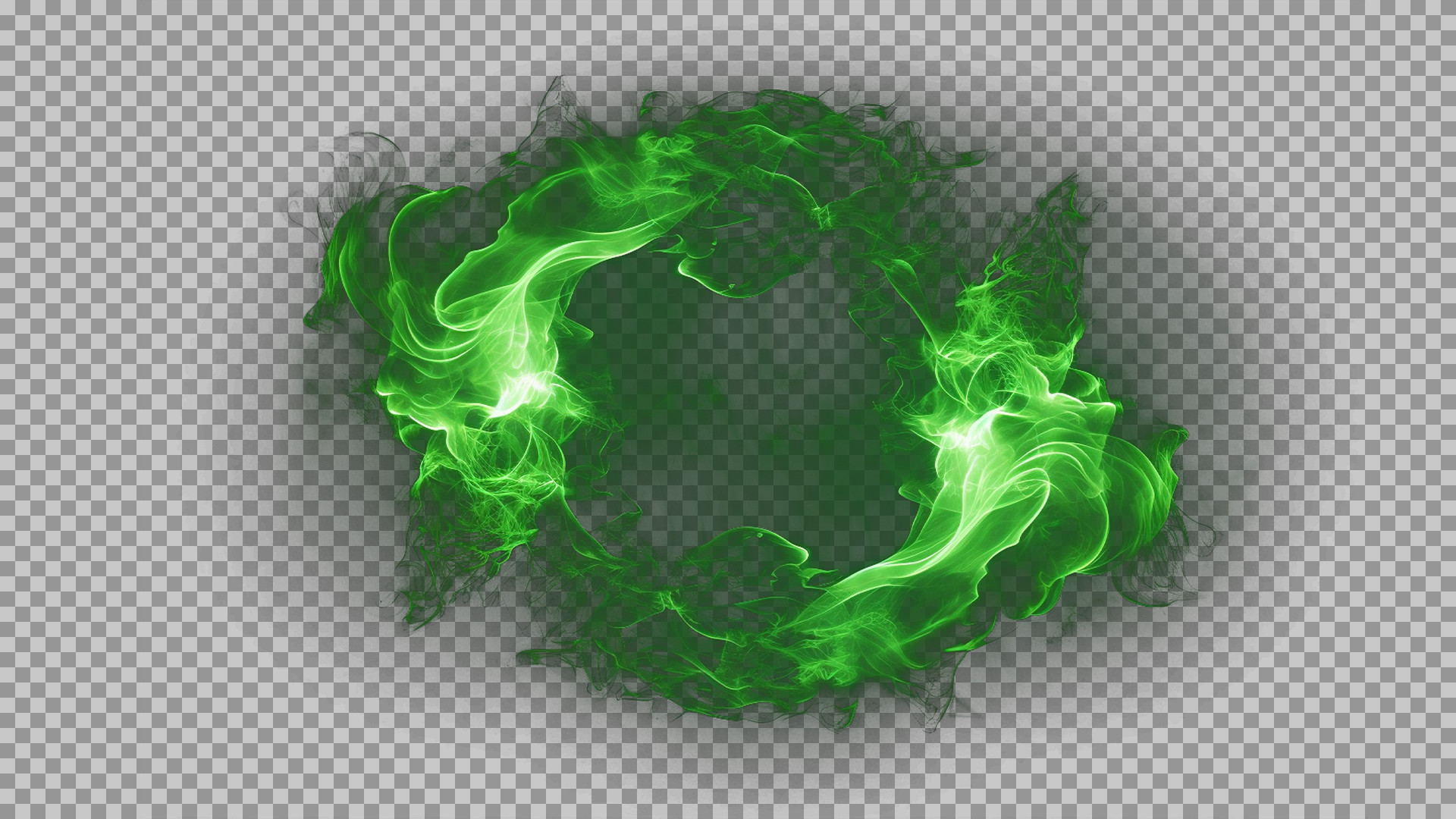 Abstract Green Flame & Smoke Circle | Mystical Energy Image...