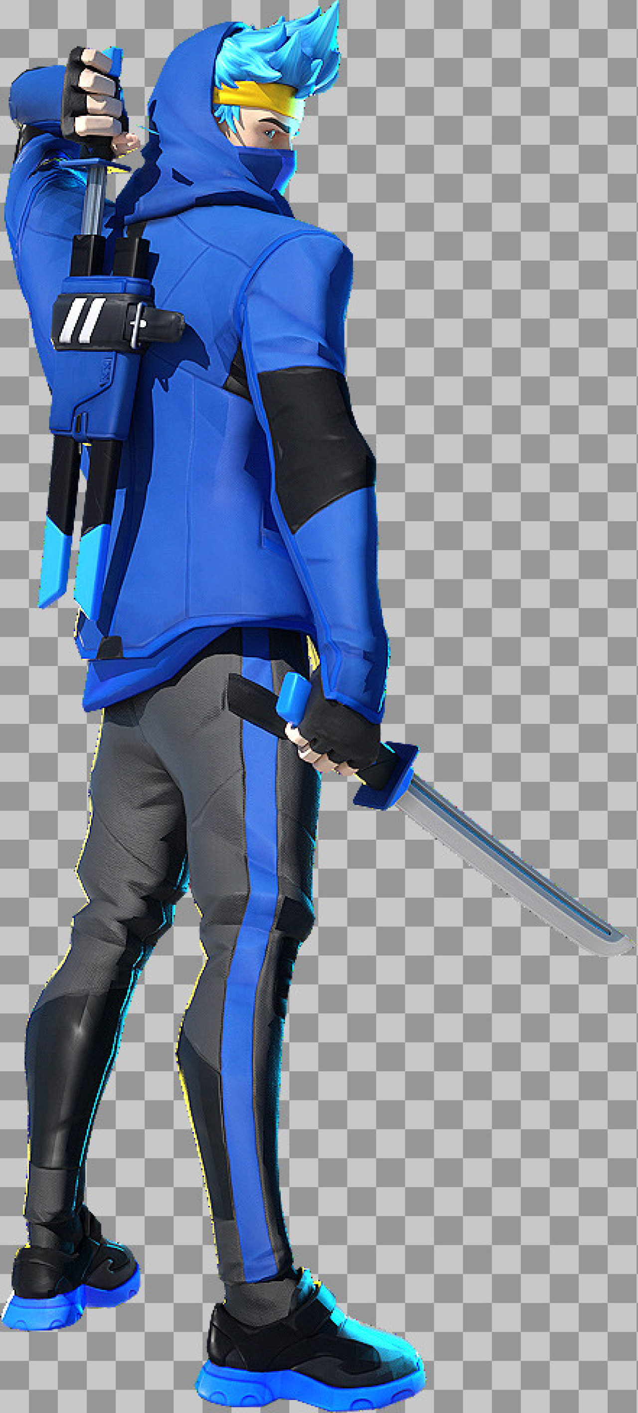 Ninja Fortnite Skin PNG | 3D Cyber Ninja Character Art