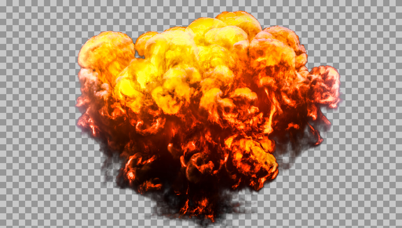 Ground Explosion Fireball PNG | High-Impact Graphic