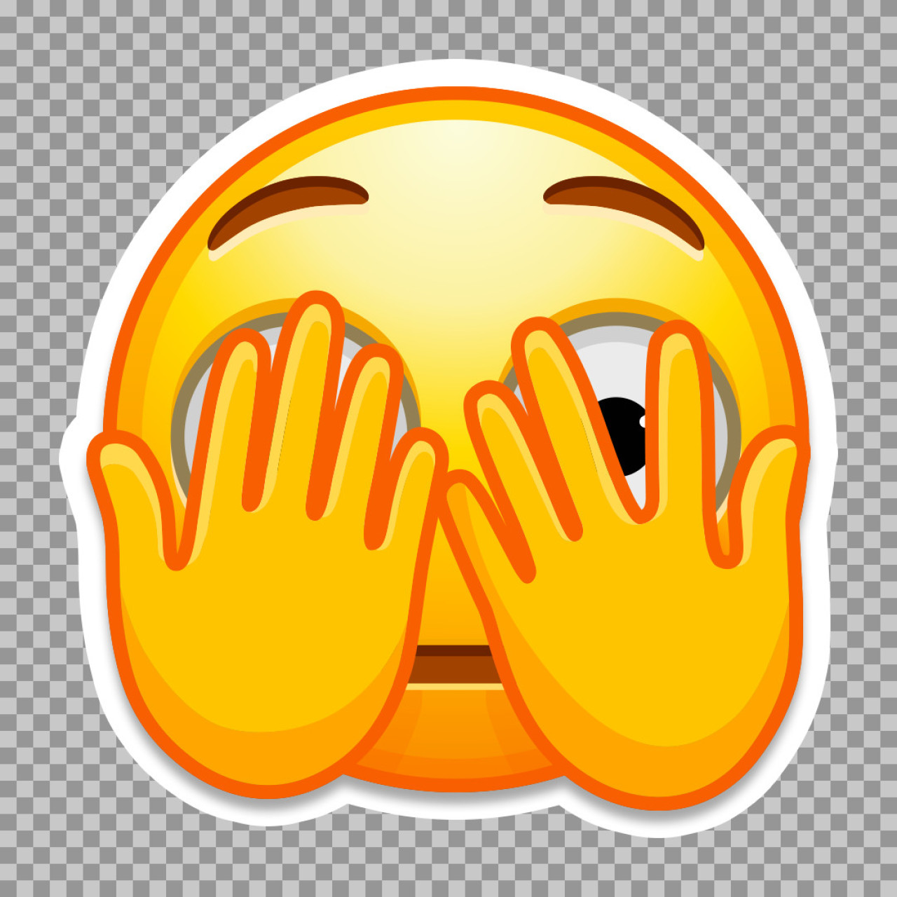 Peekaboo Face Emoji PNG – Playful Hiding Face Emoji Download...