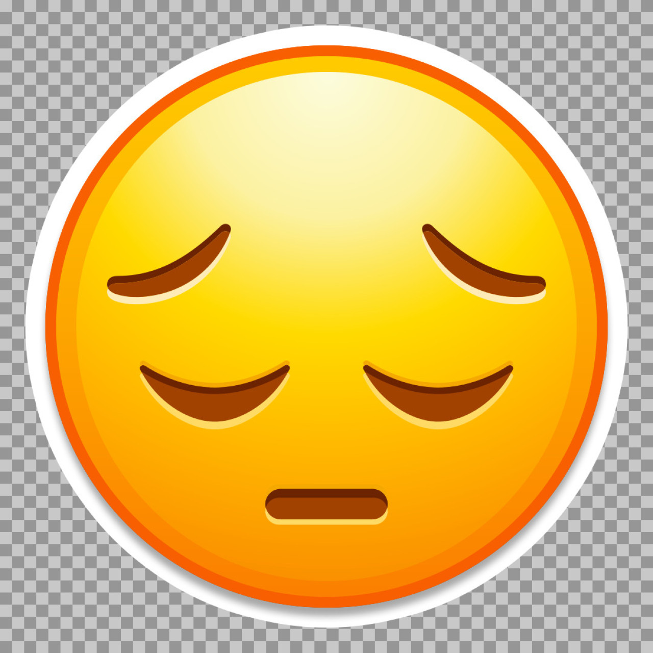 Pensive Face Emoji PNG | Sad & Thoughtful Emoticon