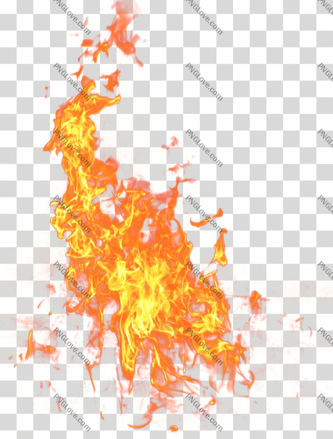 Realistic Fire Flames PNG with Transparent Background