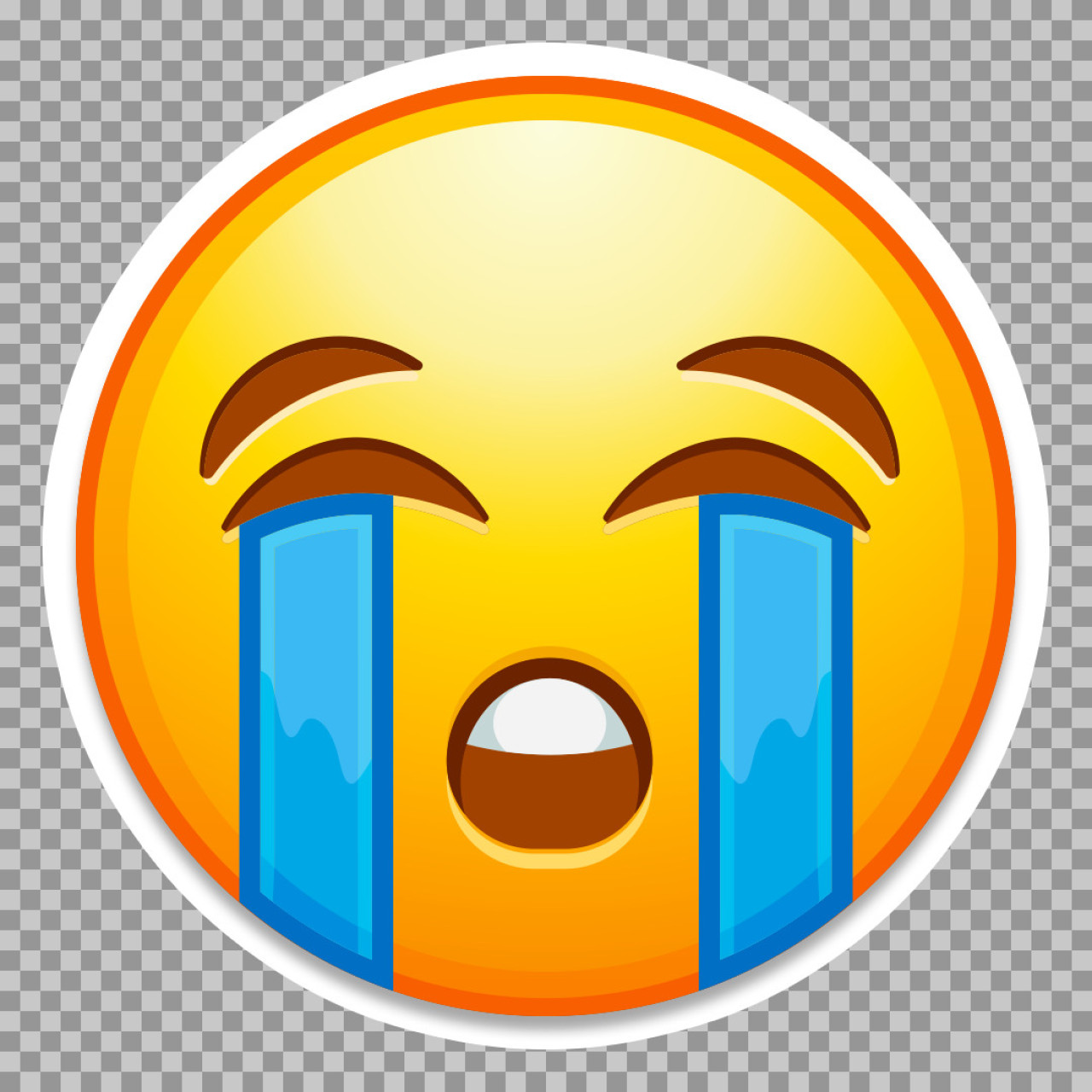 Loudly Crying Emoji PNG | Free Sad Face Icon Download