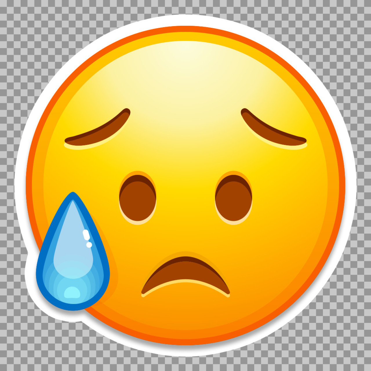 Free Sad Crying Emoji PNG | High-Quality Clipart Download