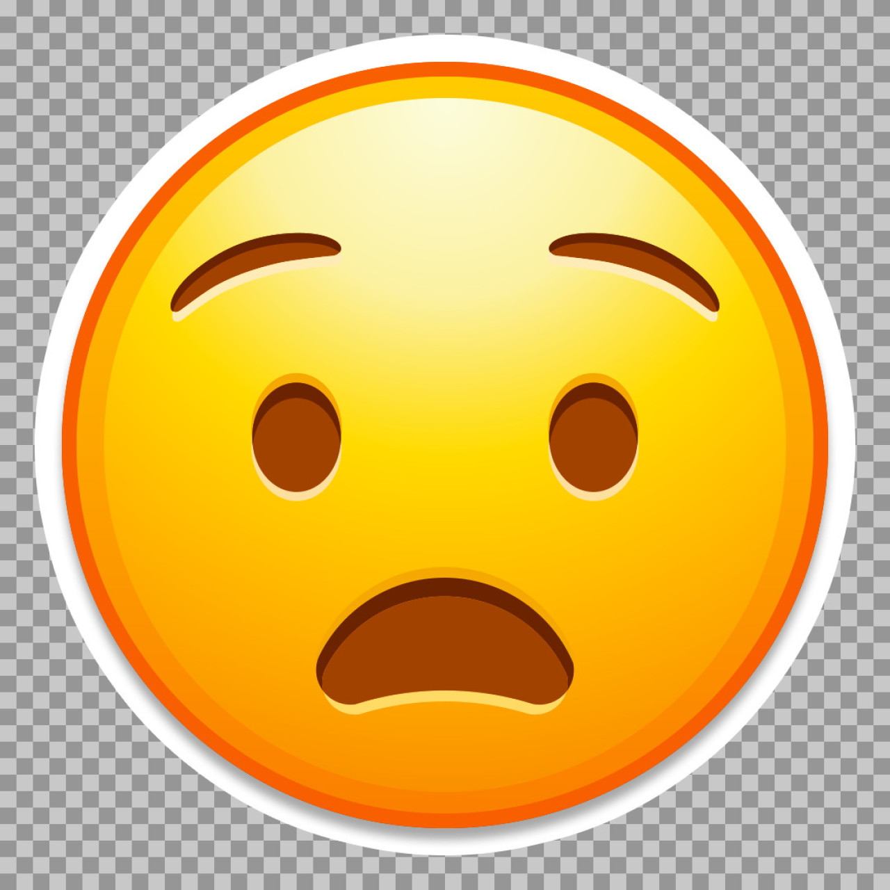 Worried Face Emoji PNG | Anxious & Concerned Icon