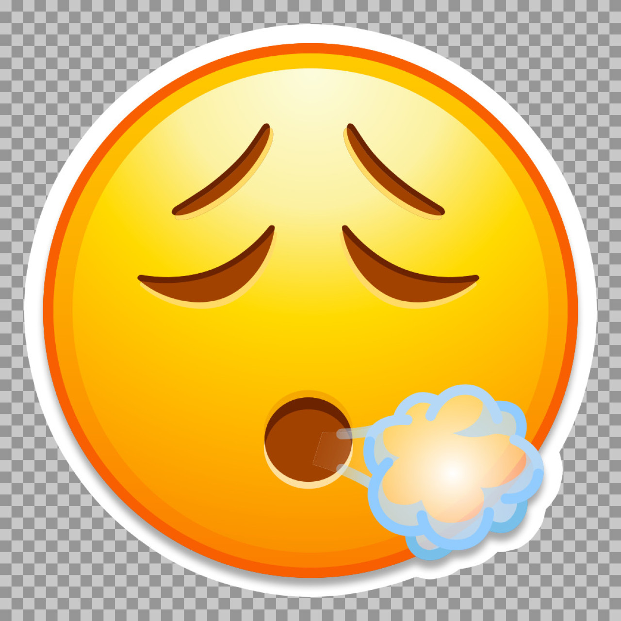 Face Exhaling Emoji PNG | Free Sighing & Relief Emoticon