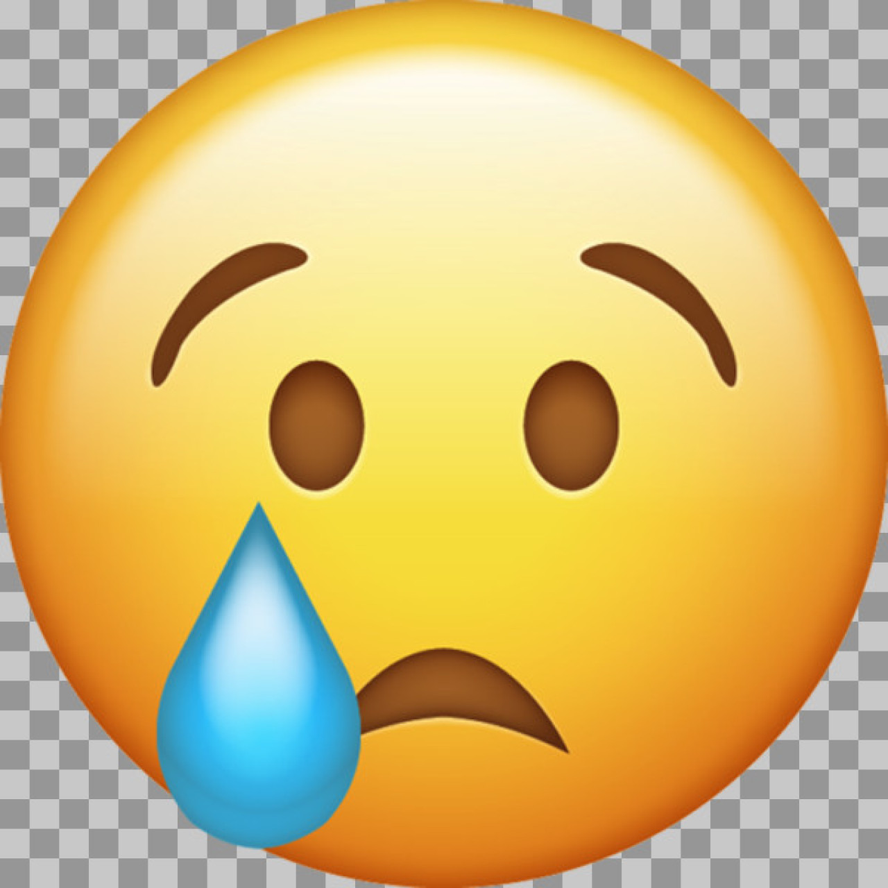 Crying Face Emoji PNG | Free Download | Sad Face with Tear ๐ข