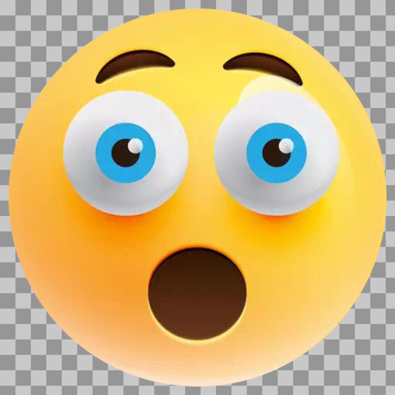 Shocked Face 3D Emoji PNG | Surprised Smiley Icon