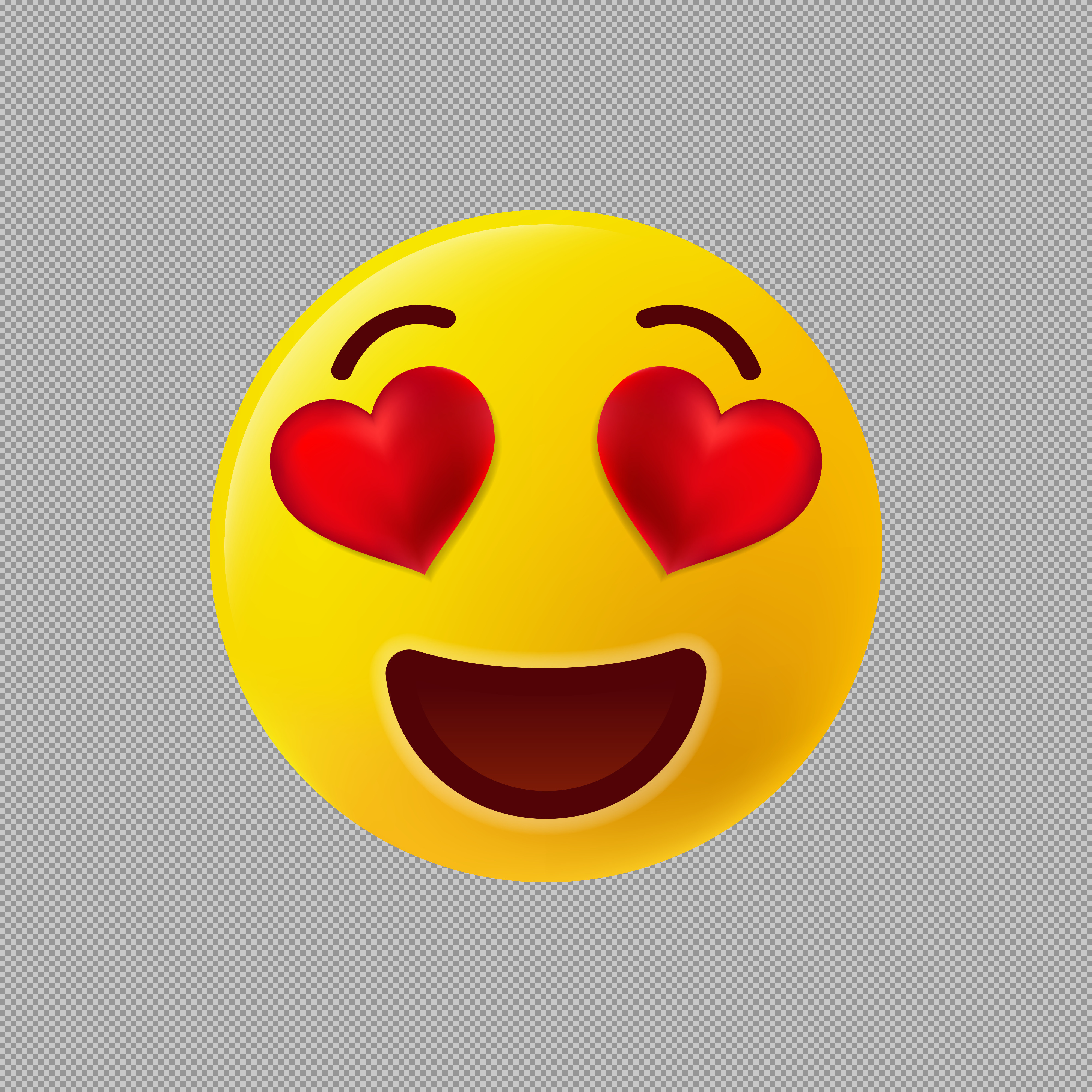 Free Heart-Eyes Emoji PNG | High-Quality Smiley Face Icon