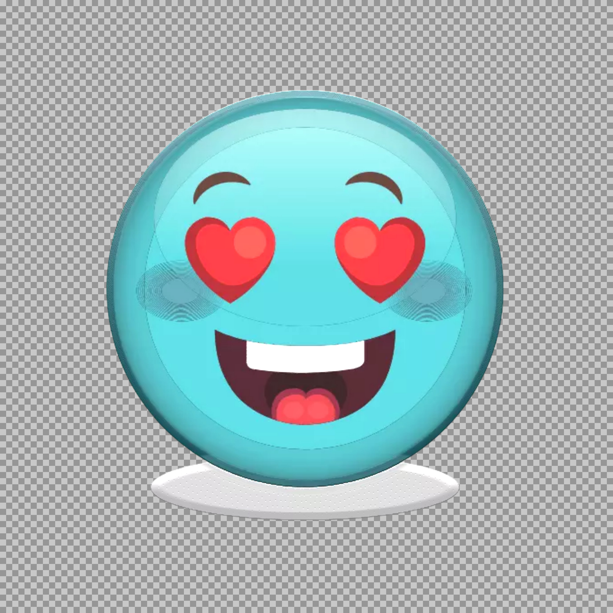 Free Blue Heart-Eyes Emoji PNG | Unique Smiley Icon...