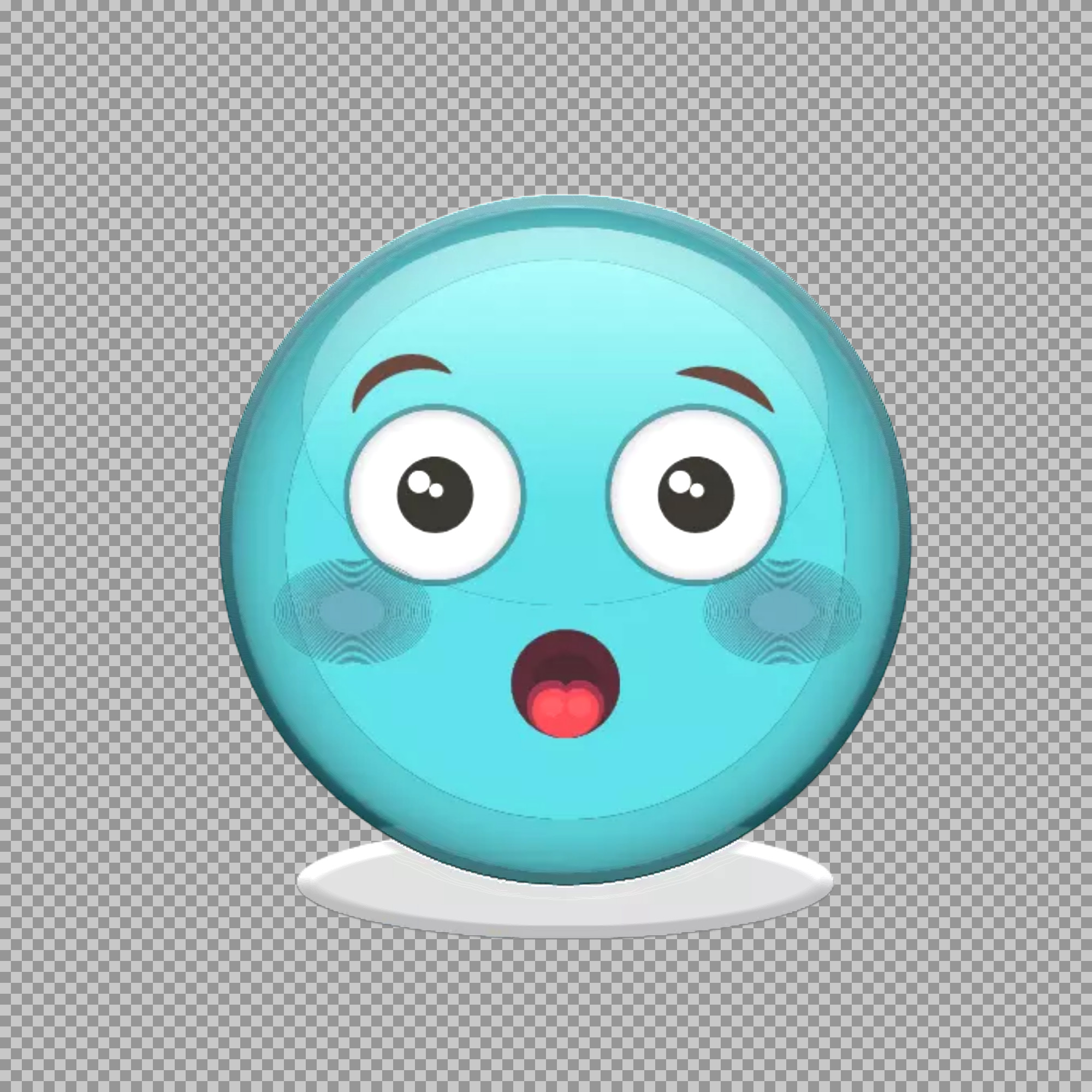 Blue Surprised Emoji PNG | Free Shocked Face Icon