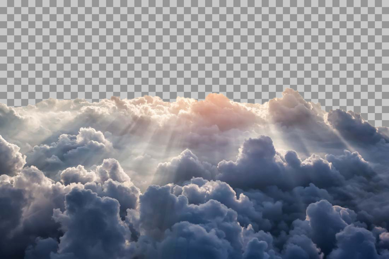 Heavenly Clouds PNG with Sun Rays | Free Sky Overlay