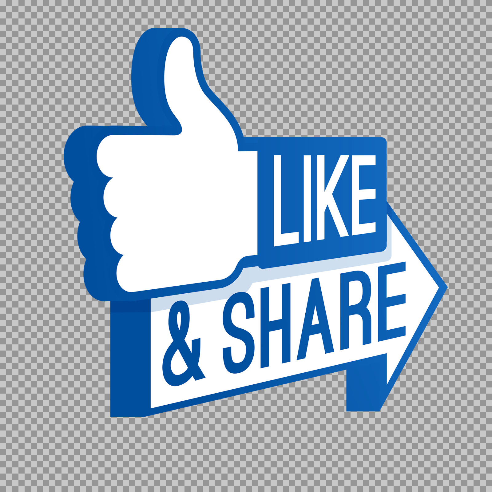 Like and Share PNG | 3D Social Media CTA Icon