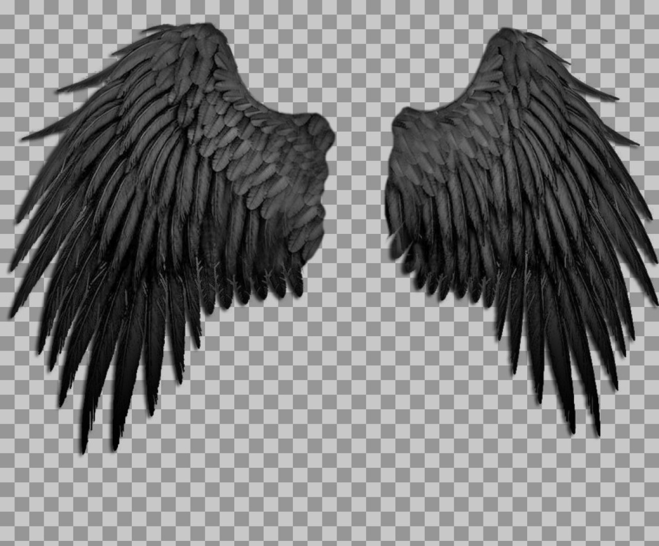 Dark Fallen Angel Wings PNG | Realistic Black Wings