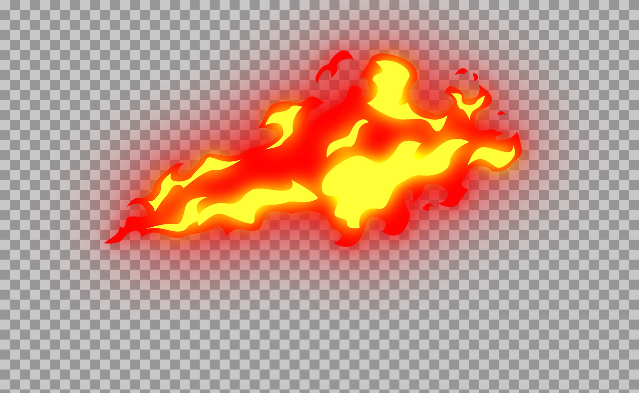 Fiery Energy Blast PNG | Stylized Cartoon VFX Asset
