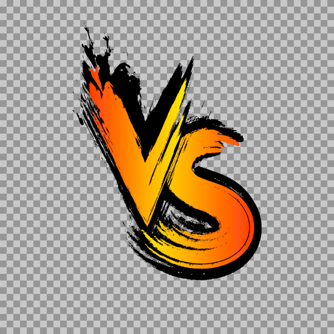 Fiery VS Brush Stroke Icon | Dynamic Versus Graphic for Competition