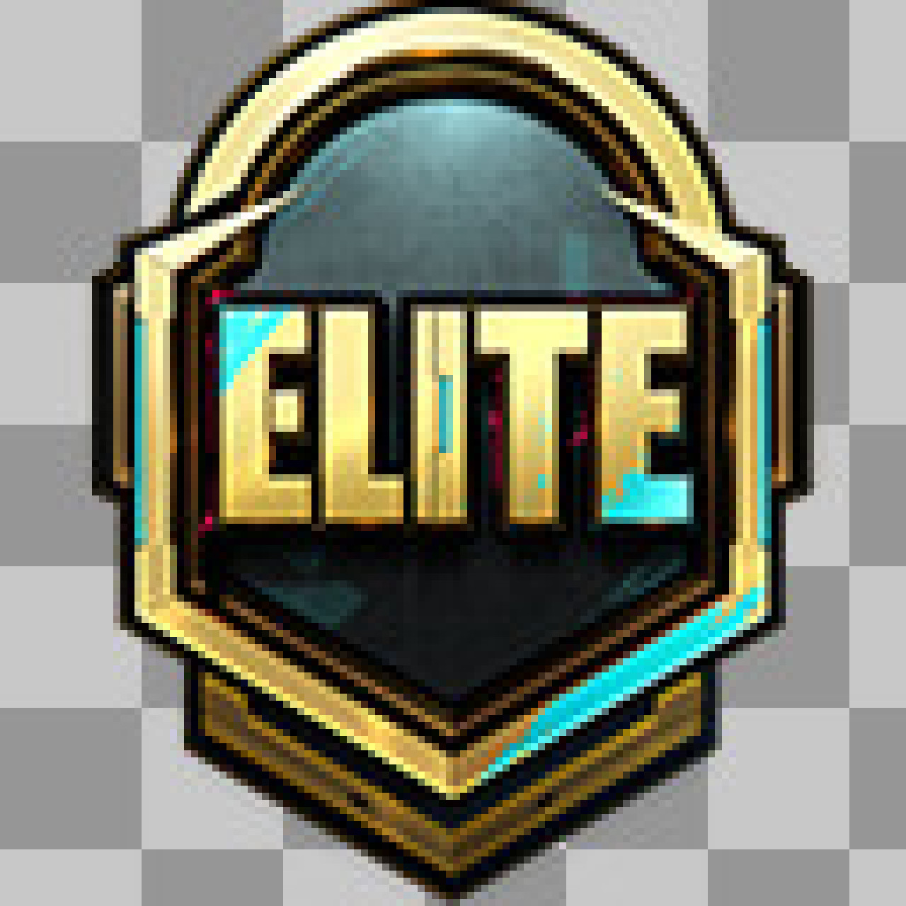 Elite Gaming Rank Badge PNG | Futuristic Achievement Icon