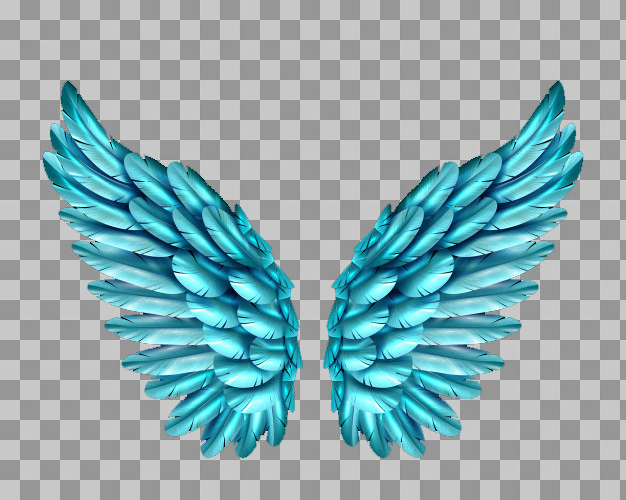 Turquoise Angel Wings PNG | Free Fantasy Digital Art Clipart
